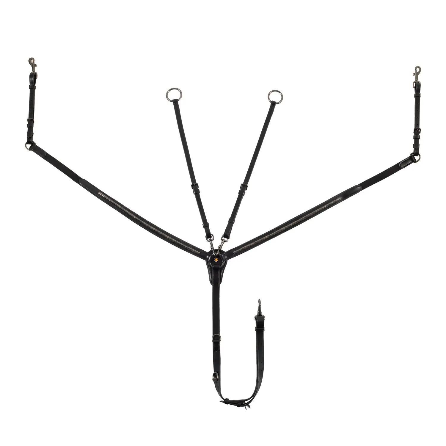 Hunting collar for horse made of tanned leather with fork and stud Equestro