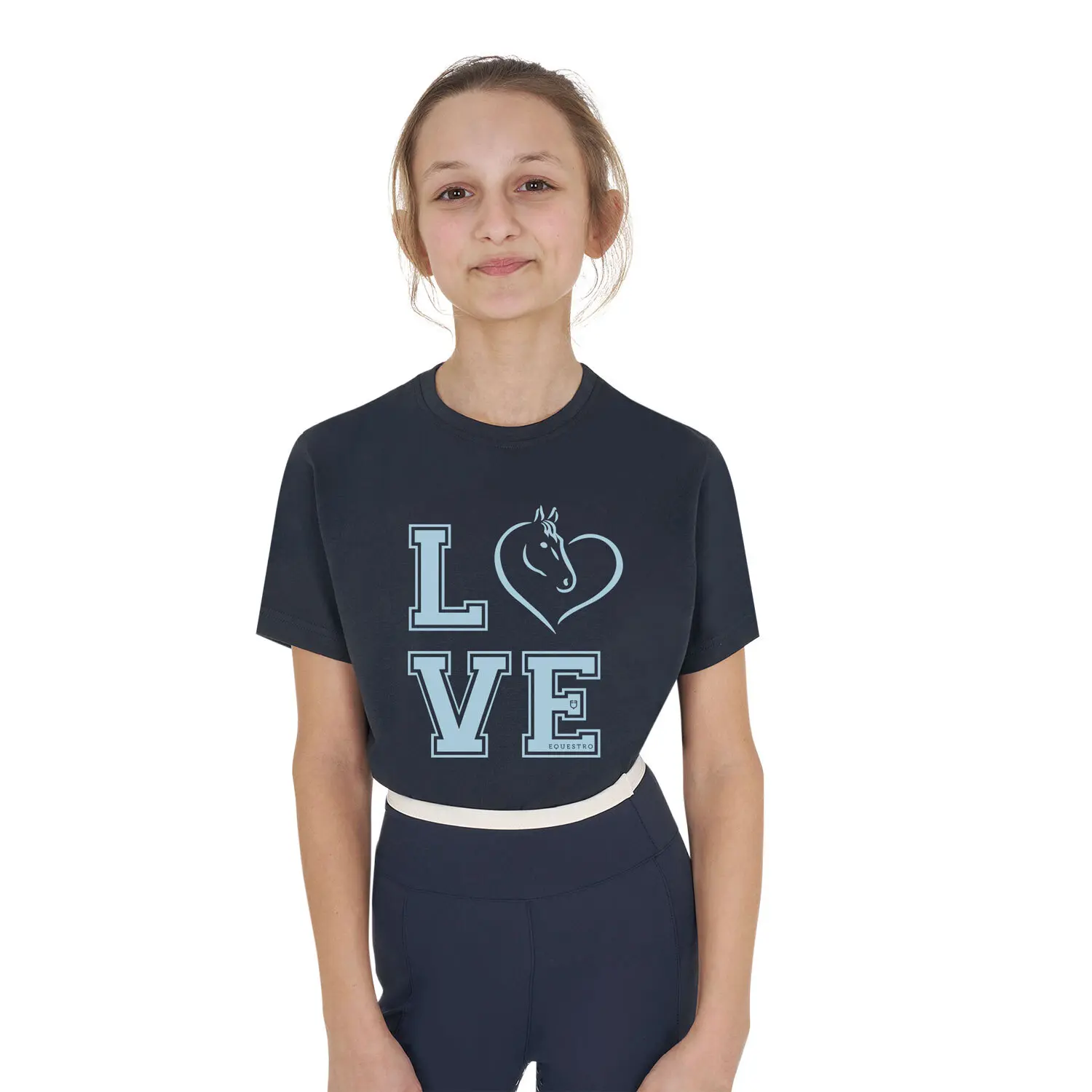 T-shirt cotton fille Equestro Love