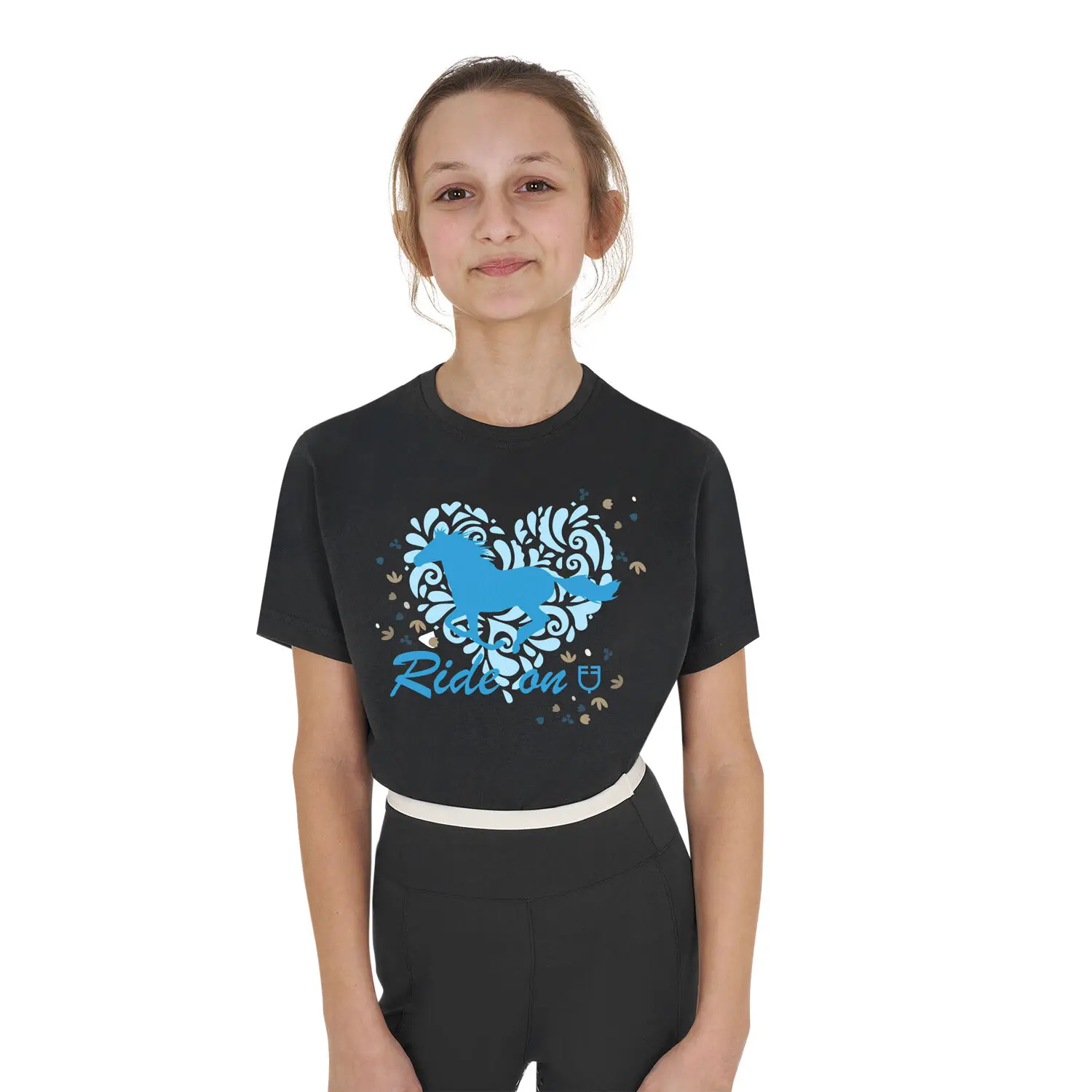 Girl's cotton T-shirt Equestro Ride On