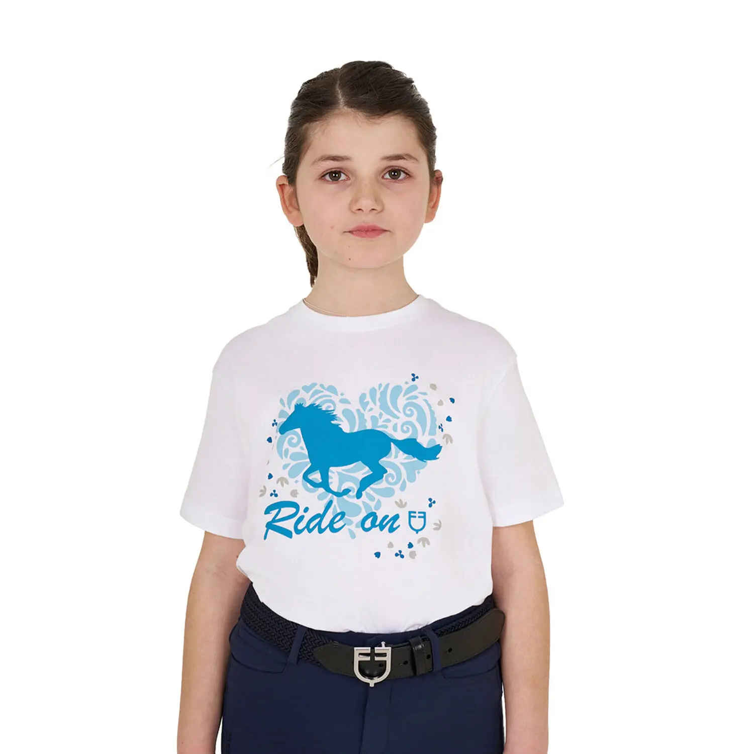 T-shirt cotton fille Equestro Ride On