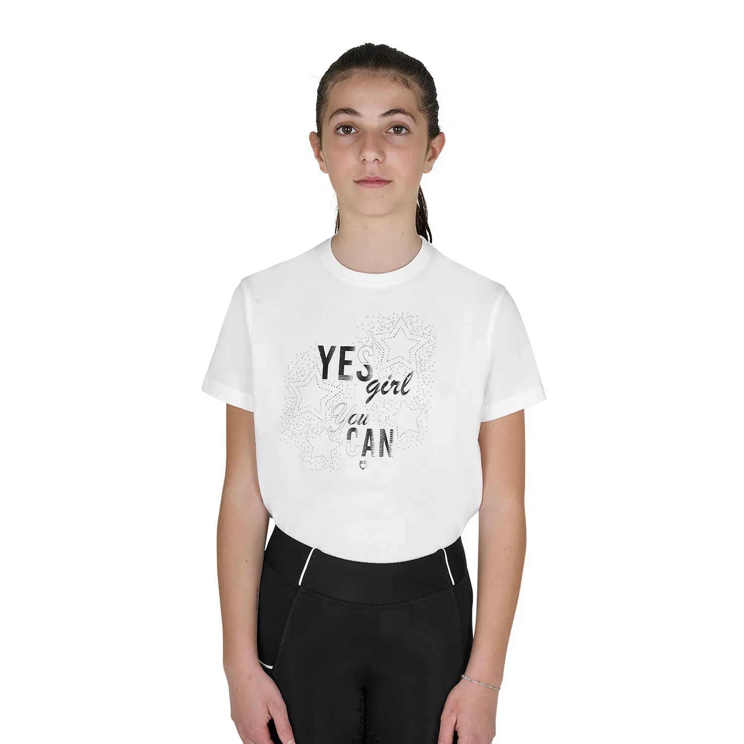 Girl's cotton T-shirt Equestro Yes Girl You Can