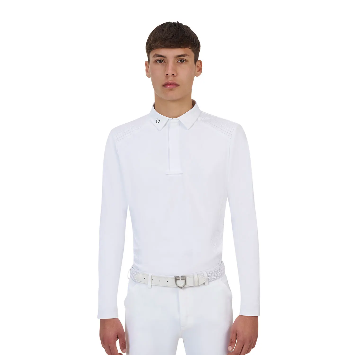 Long-sleeved competition polo shirt Equestro Ridertechnology