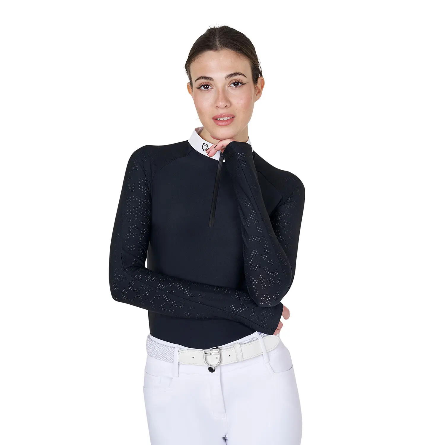 Women's long sleeve competition polo shirt Equestro