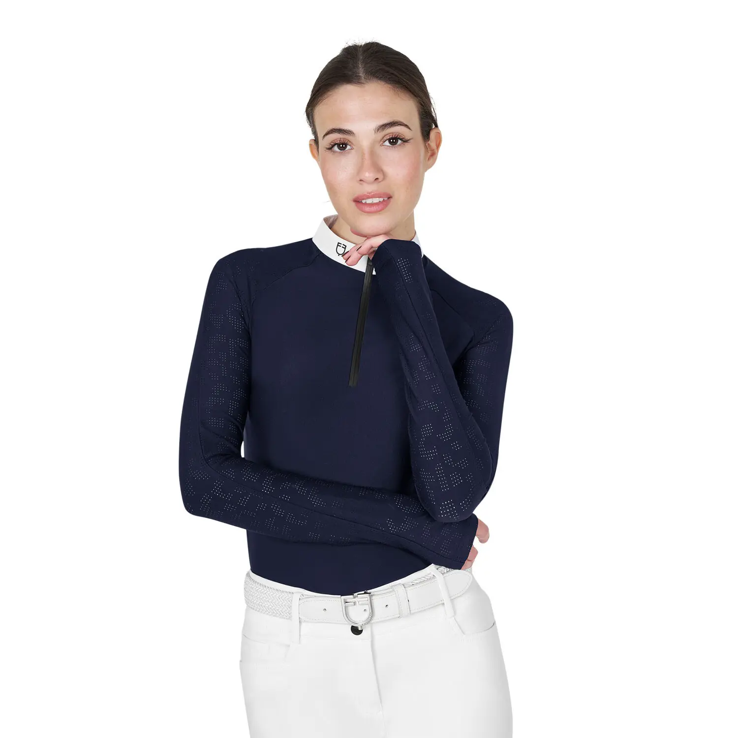 Women's long-sleeved competition polo shirt Equestro