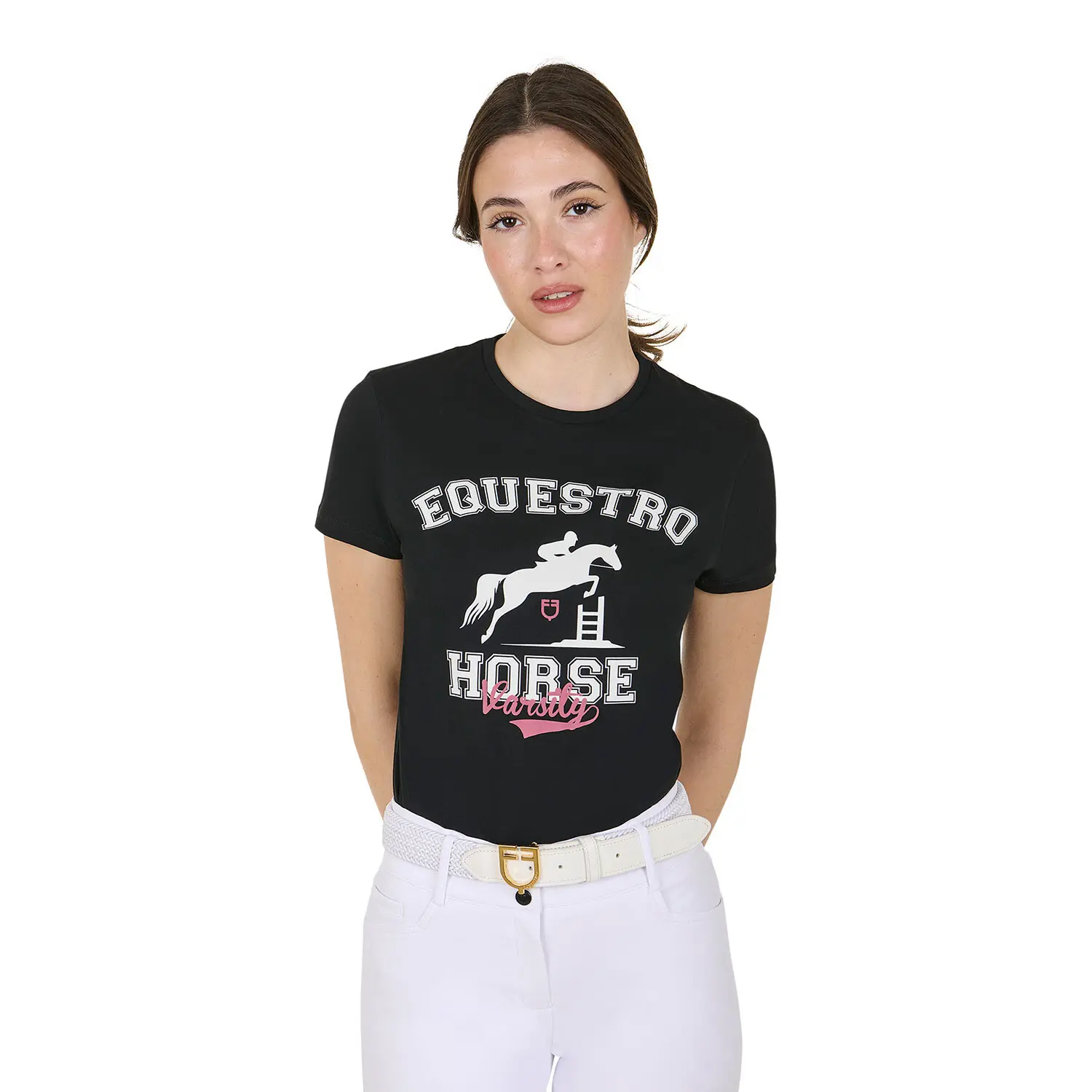 Women’s cotton horse print T-shirt Equestro