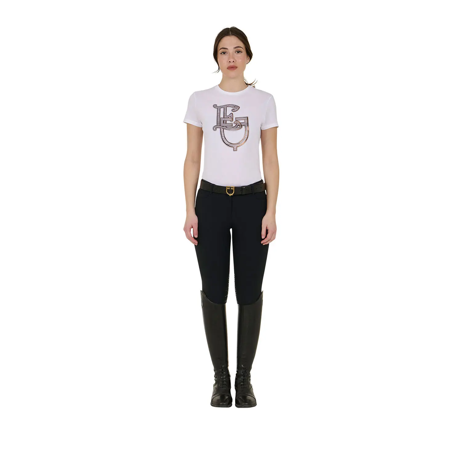 Women's cotton T-shirt Equestro Lamina Monogram
