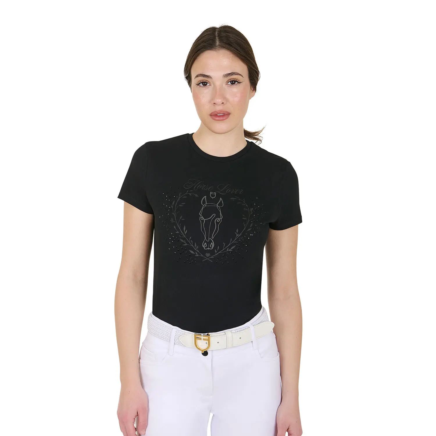 T-shirt en coton femme Equestro Wild Heart