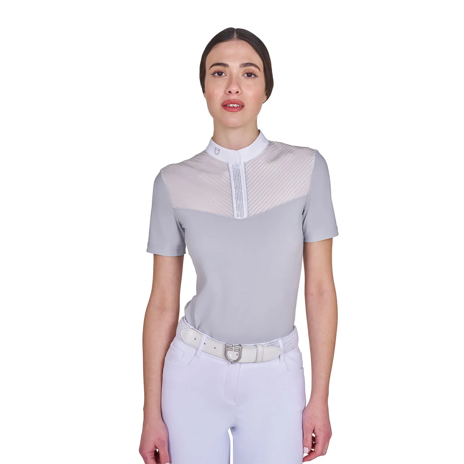 Discreet and Elegant Rhinestone Competition Polo Women Equestro