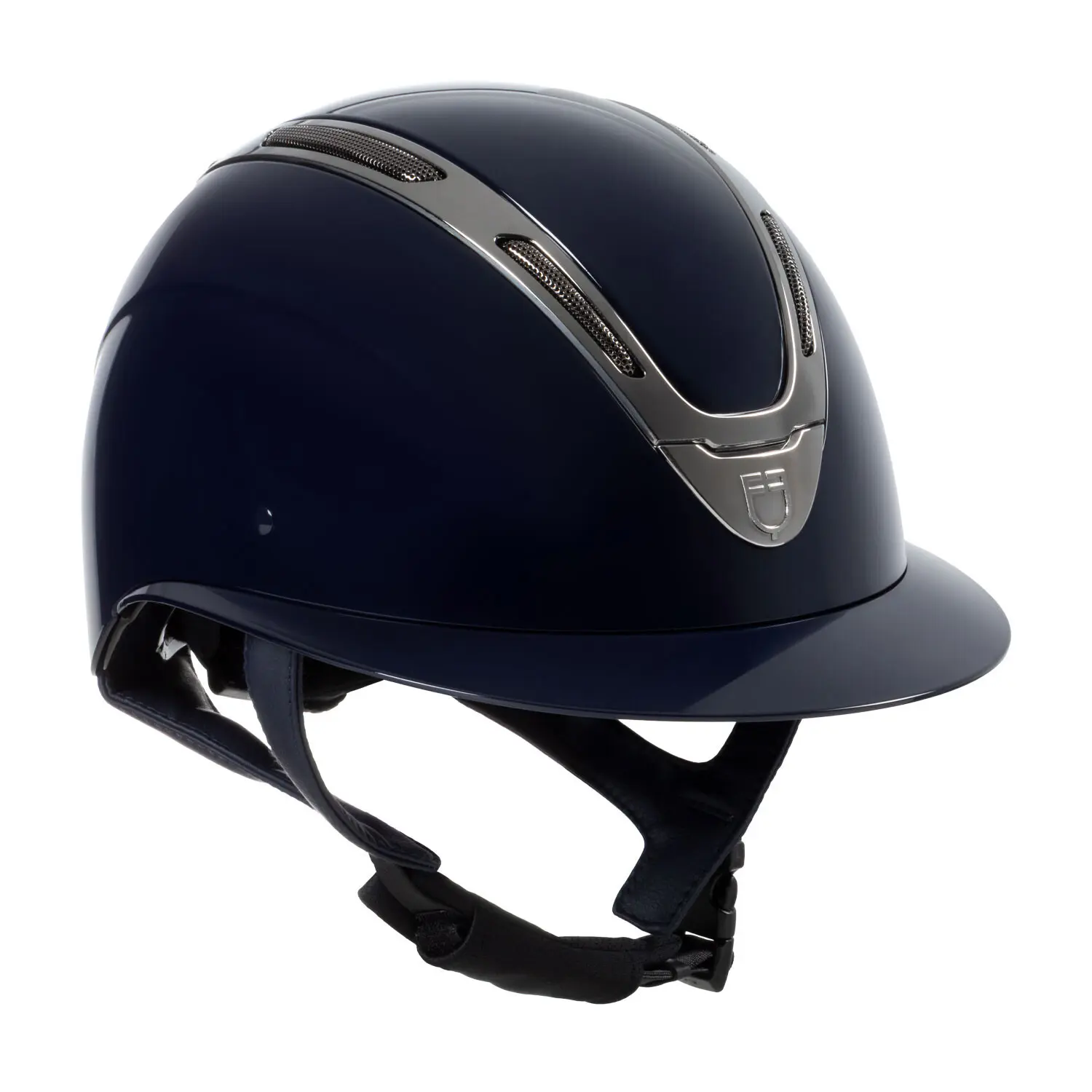 Women's shiny shell polo riding helmet with visor Equestro Apocalypse