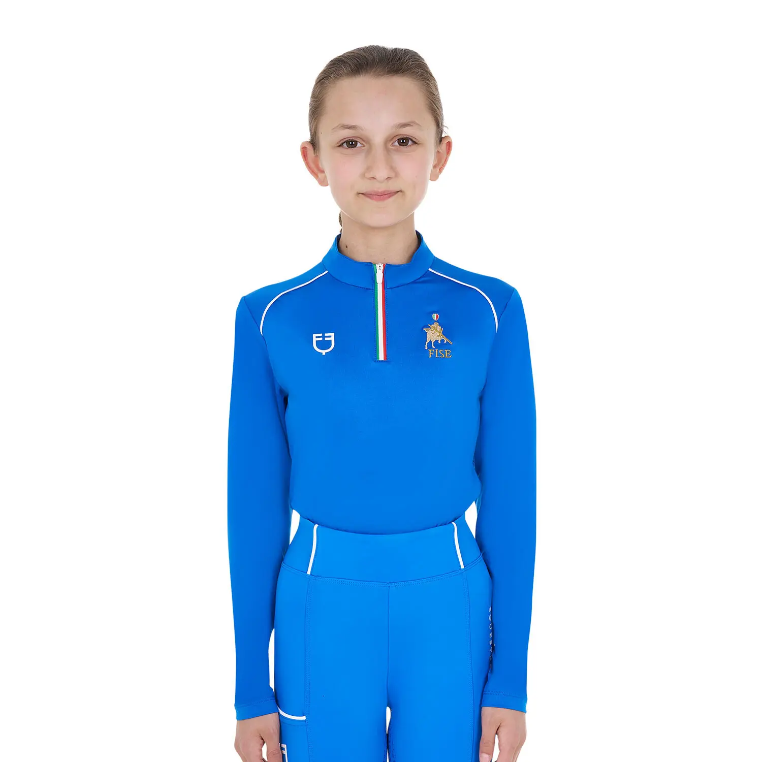 Children's Long Sleeve Riding Polo Equestro X Fise