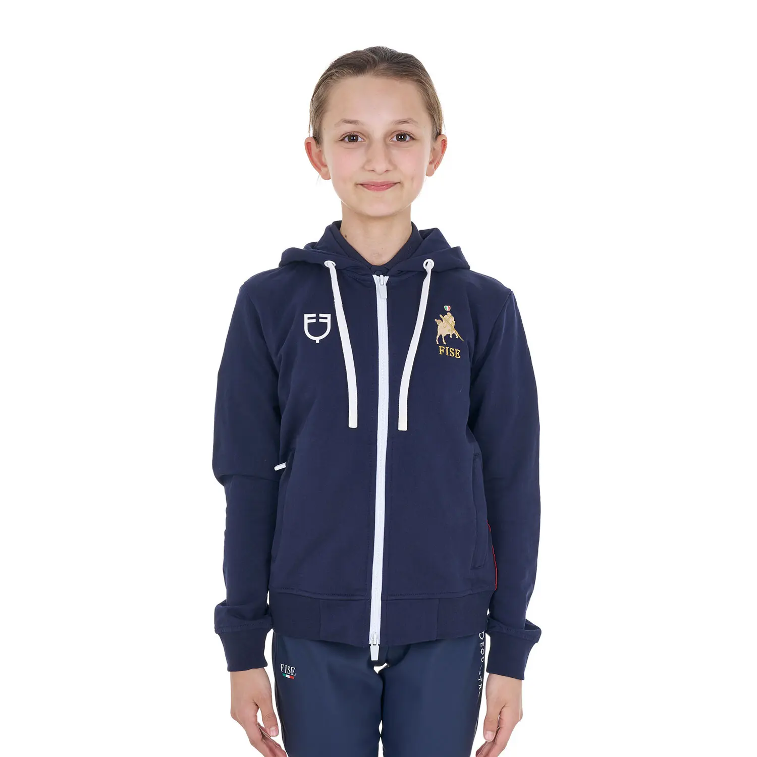 Sweatshirt à capuche zippée enfant Equestro X Fise