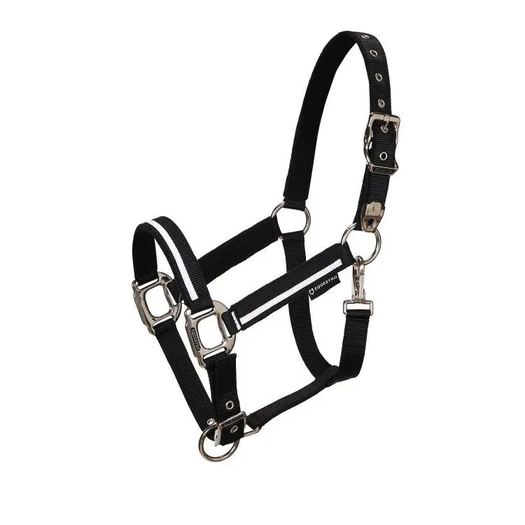 Nylon horse halter Equestro White Trim