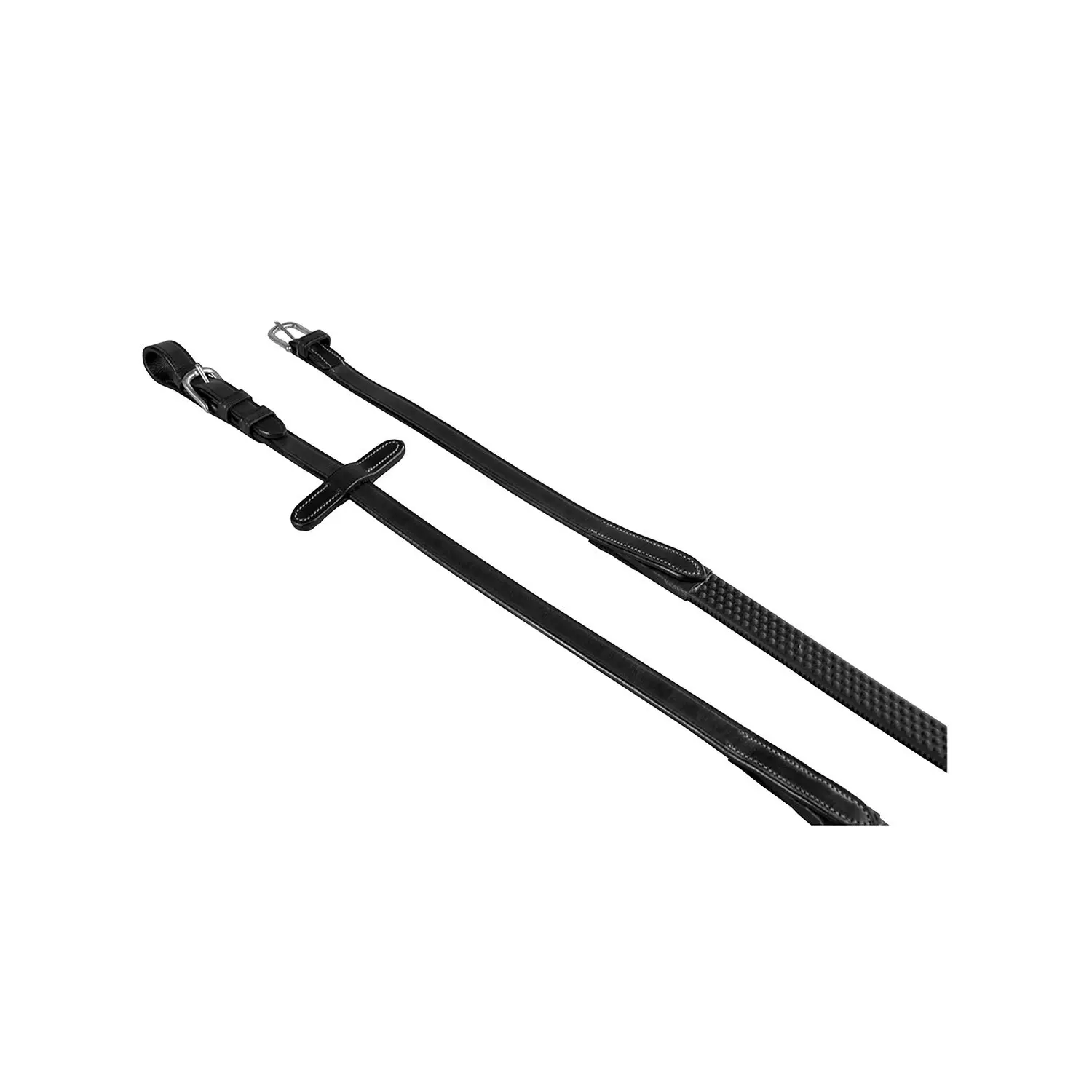 Leather and rubber reins for English bridle Equestro