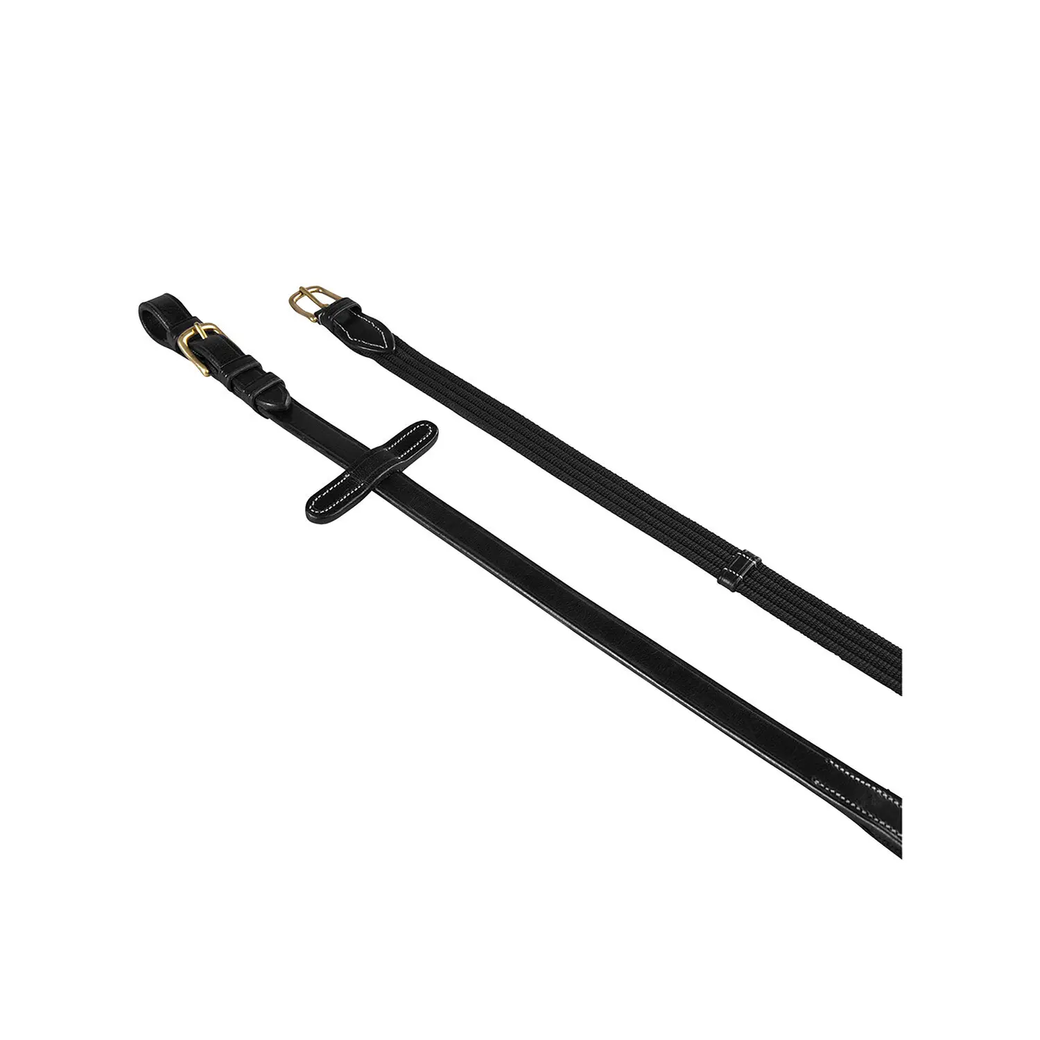 Rubber reins for horse English bridle with brass buckles Equestro d