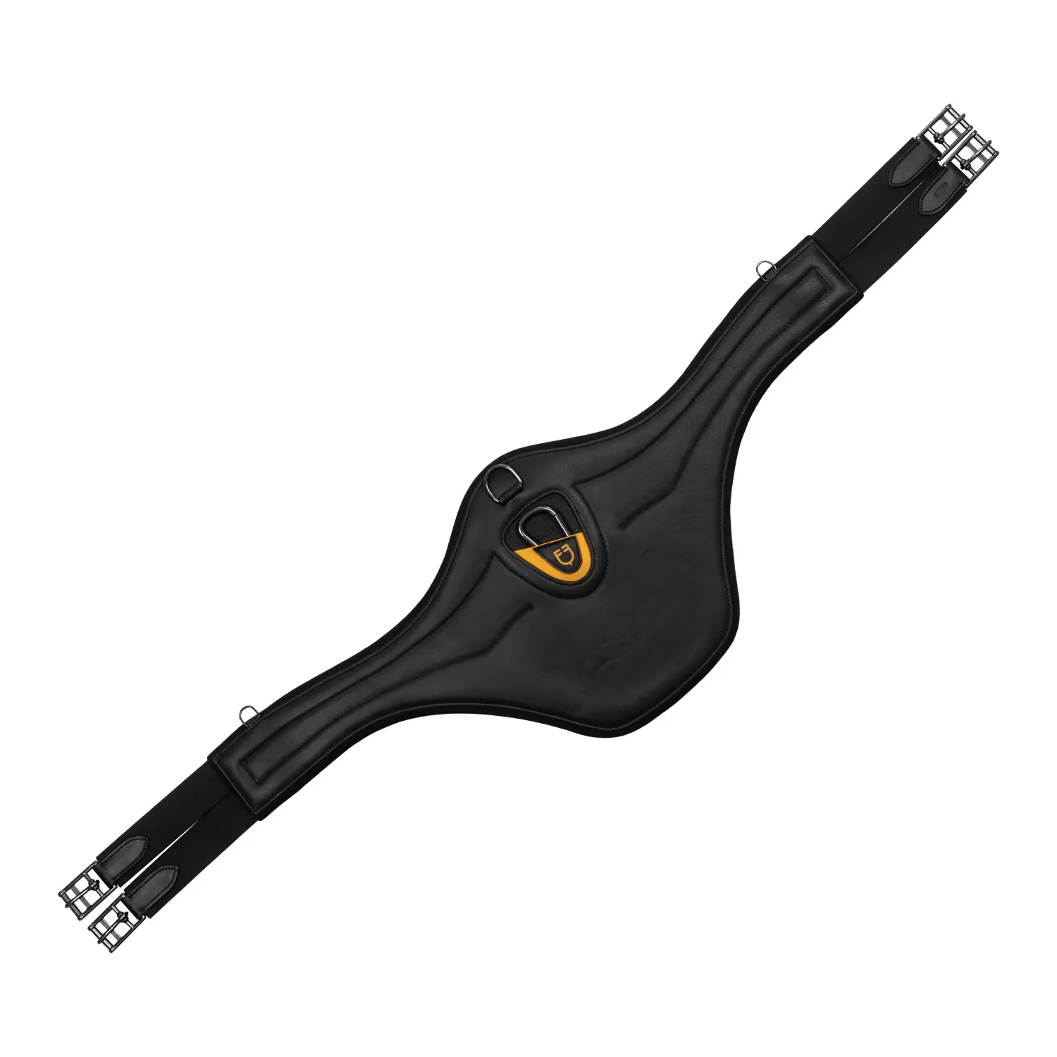 Leather equestrian martingale strap with engraved and perforated neoprene Equestro Studguard Shark