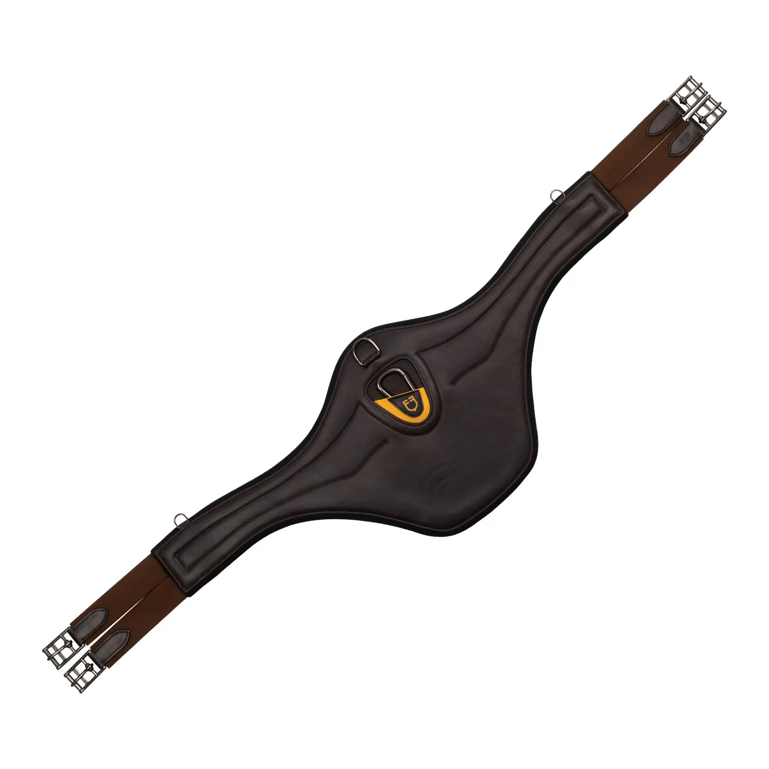 Leather equestrian martingale strap with engraved and perforated neoprene Equestro Studguard Shark