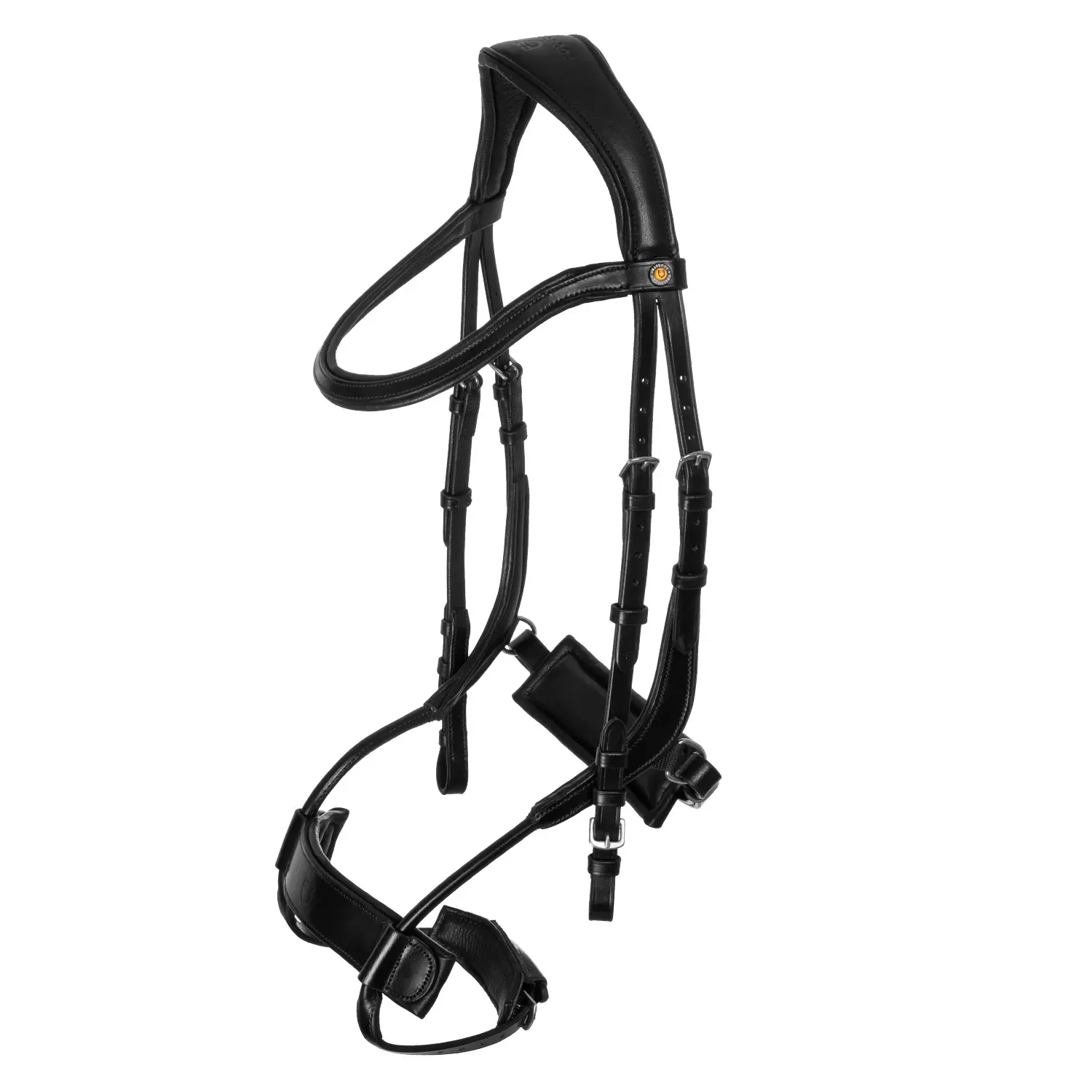 Bridons équitation anatomique pour cheval en cuir Equestro Collegiate Comfitec