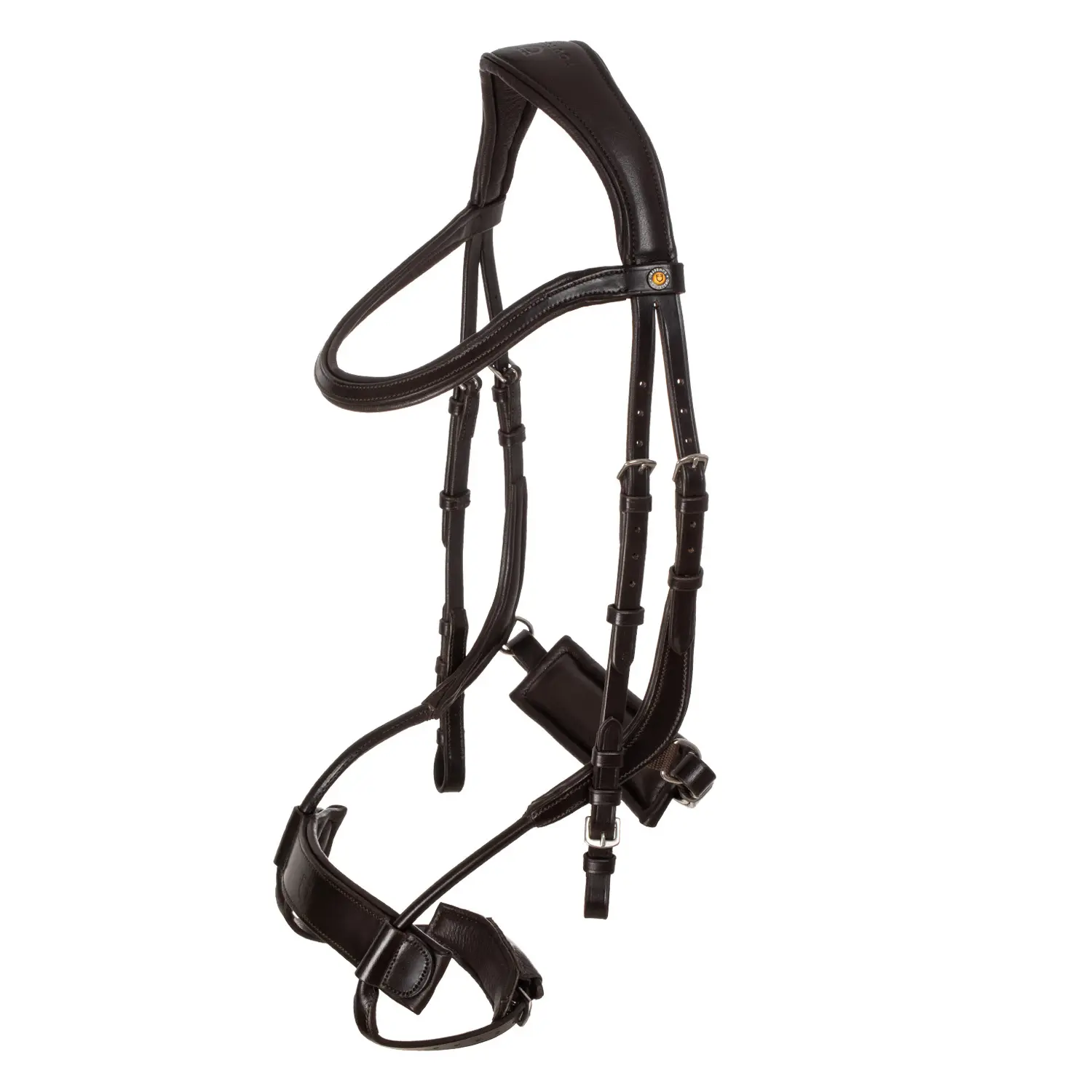 Combined anatomic noseband bridle Equestro Collegiate Comfitec