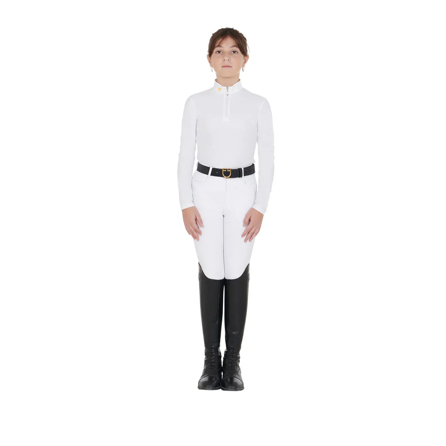Girl's long-sleeved riding polo shirt Equestro
