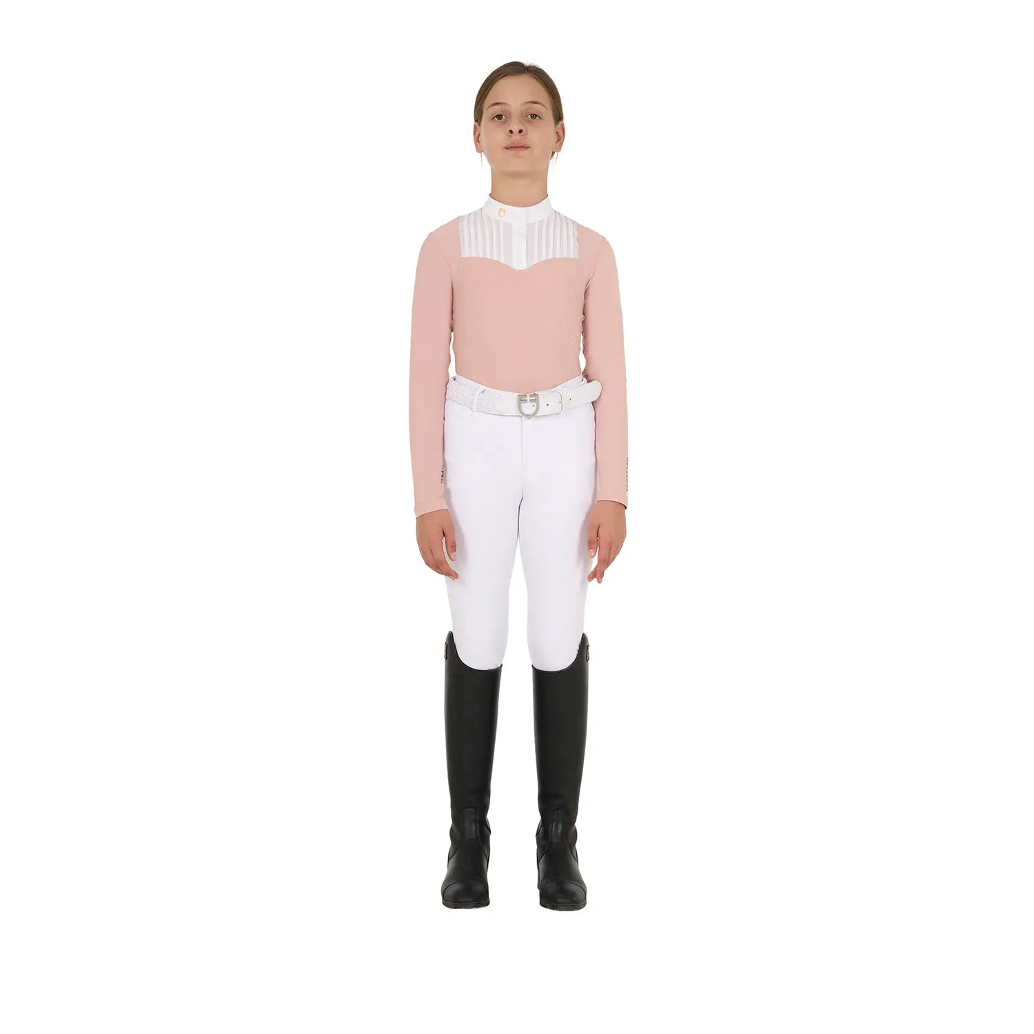 Long-sleeved competition polo for girls Equestro