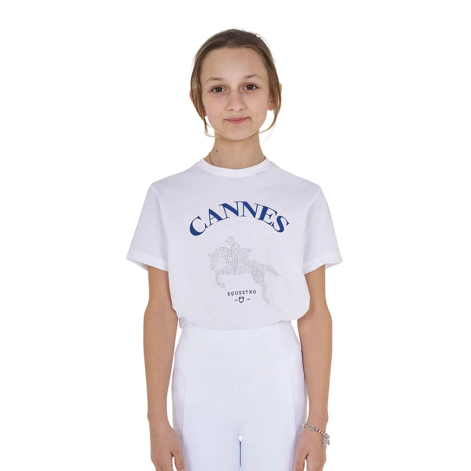 T-shirt coton fille Equestro Cannes