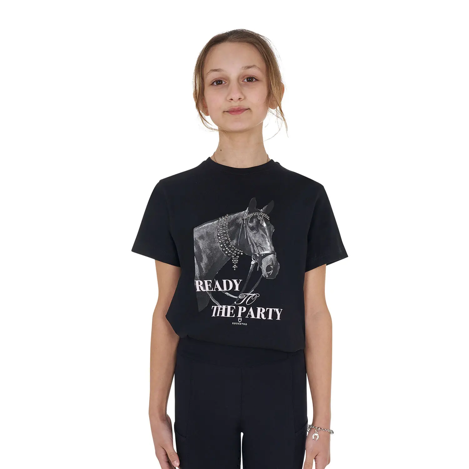 T-shirt coton fille Equestro Ready To The Party