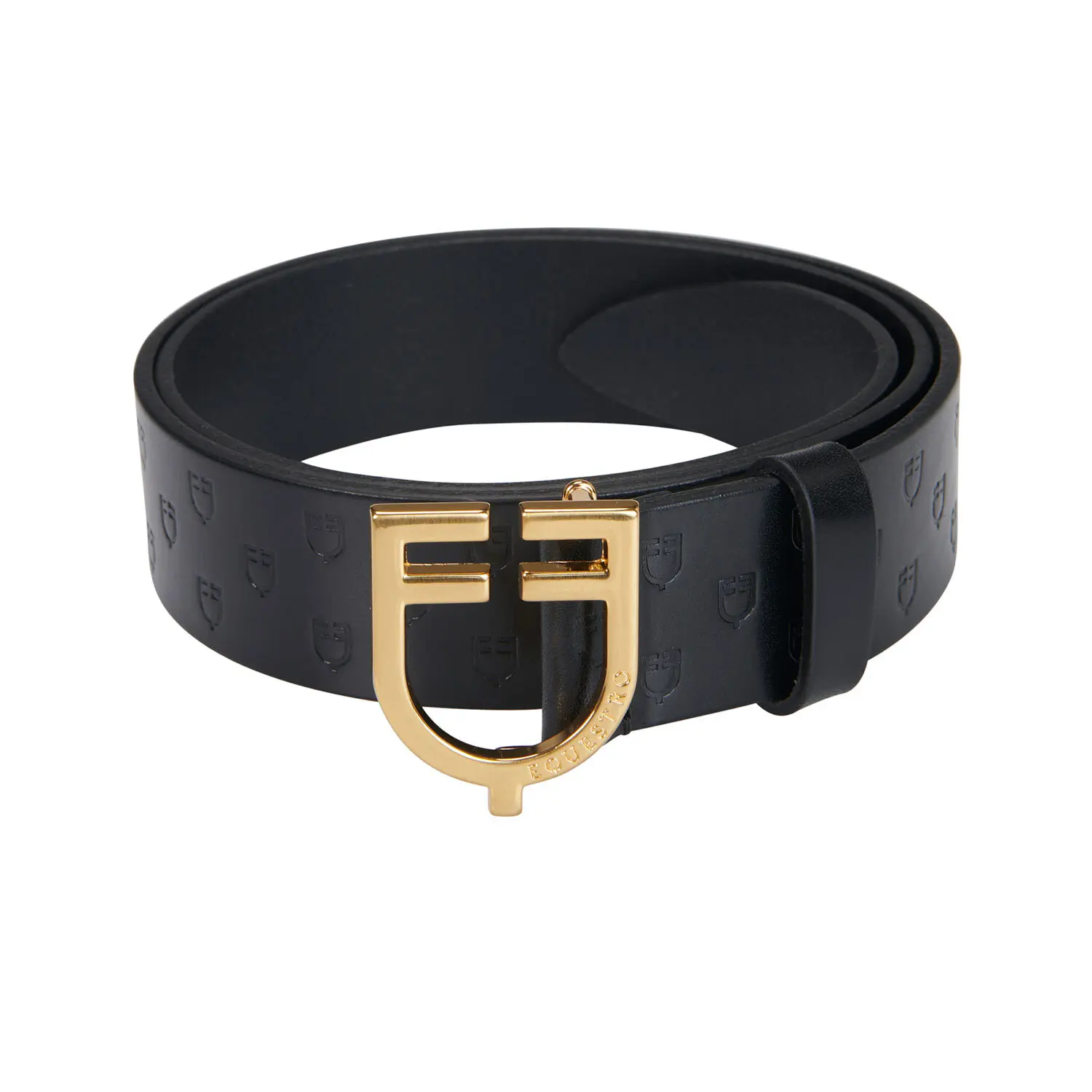 Leather women's belt with logo and logo buckle Equestro