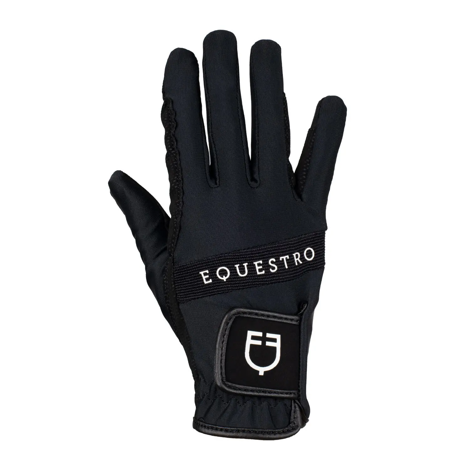 Reithandschuhe aus technischem Stoff Equestro - Farbe: Schwarz