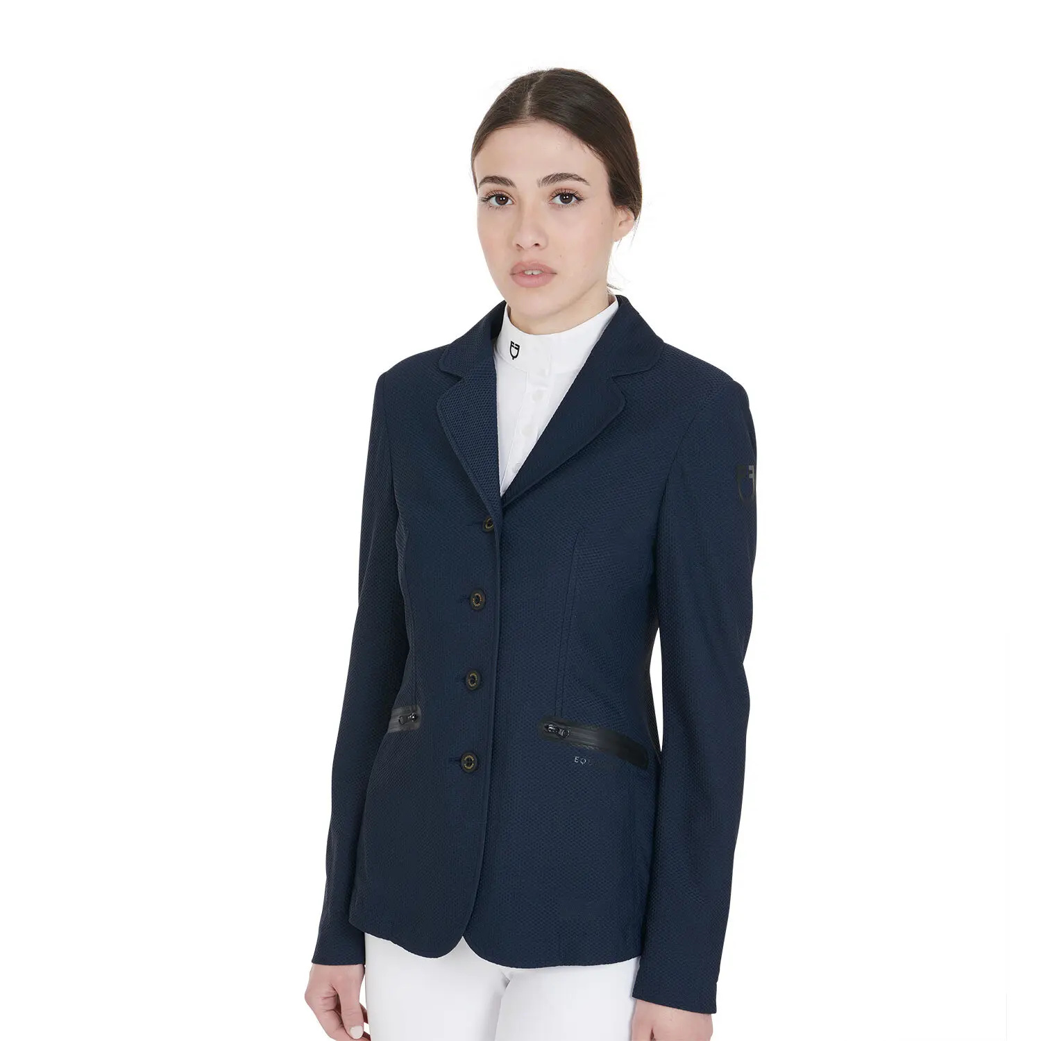 Competition riding jacket with four buttons, perforated fabric, women's Equestro