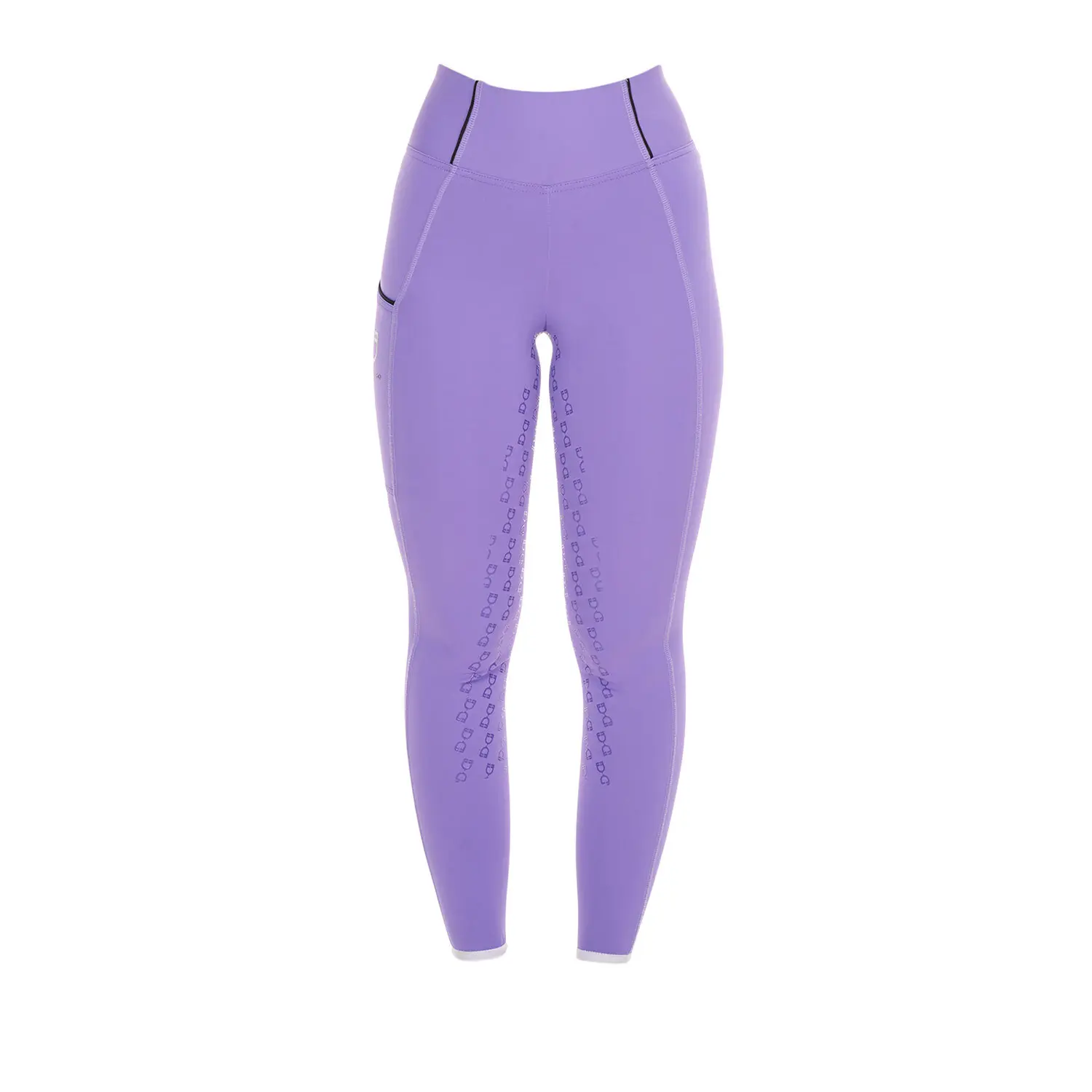 Equestro Damen Lila Reitleggings Full Grip