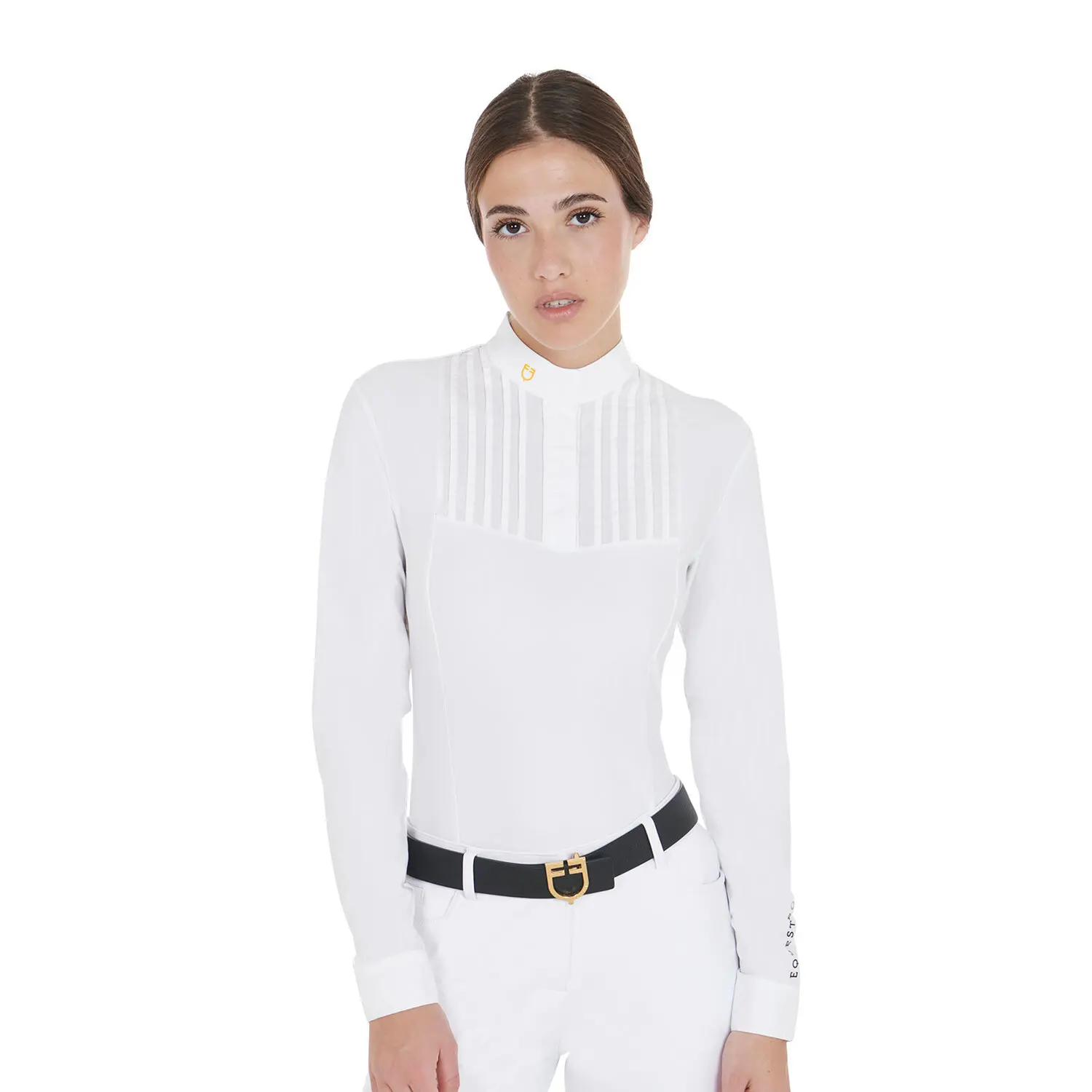 Women's long-sleeve cotton riding polo Equestro