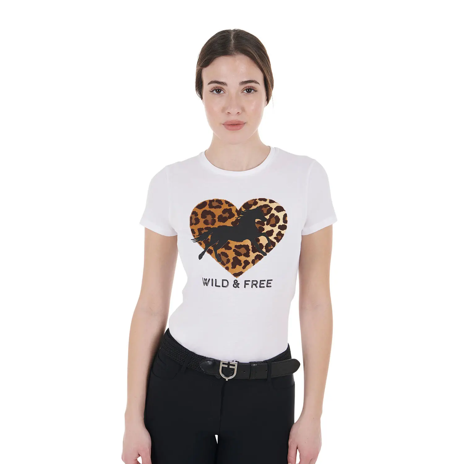 Women's cotton T-shirt Equestro Wild & Free