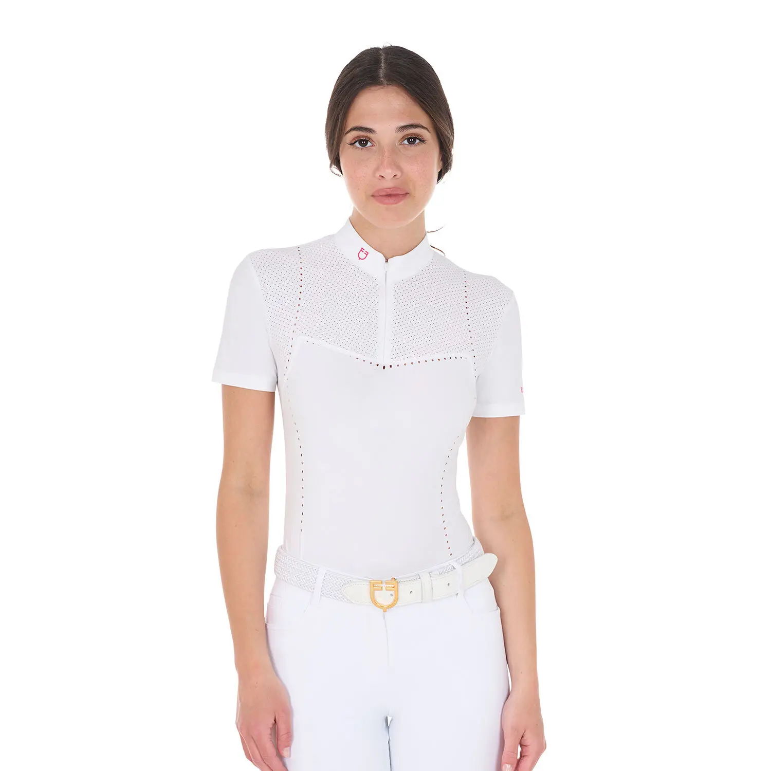 Polo de concours en tissu perforé femme Equestro