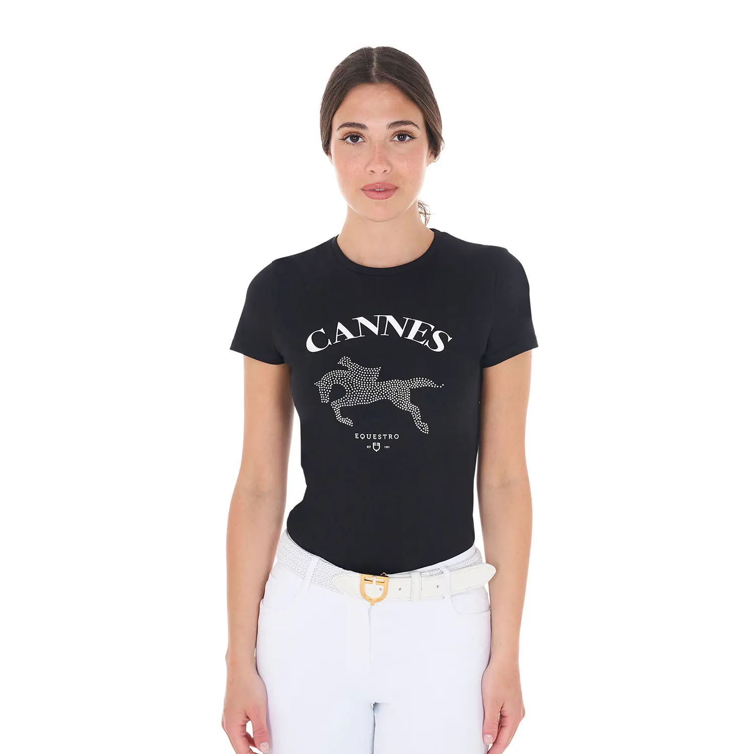 Women's cotton T-shirt Equestro Cannes