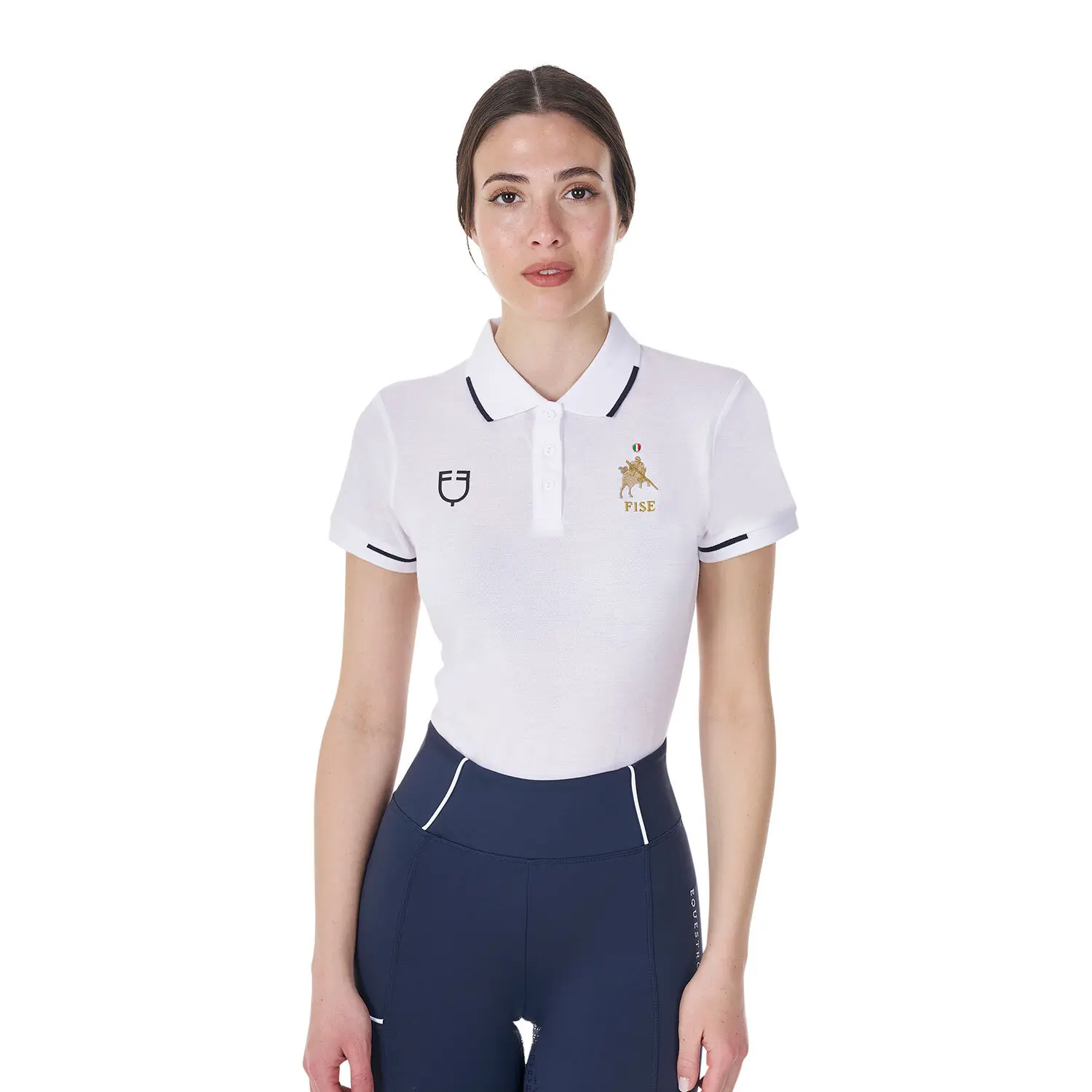 Polo d'équitation femme Equestro X Fise
