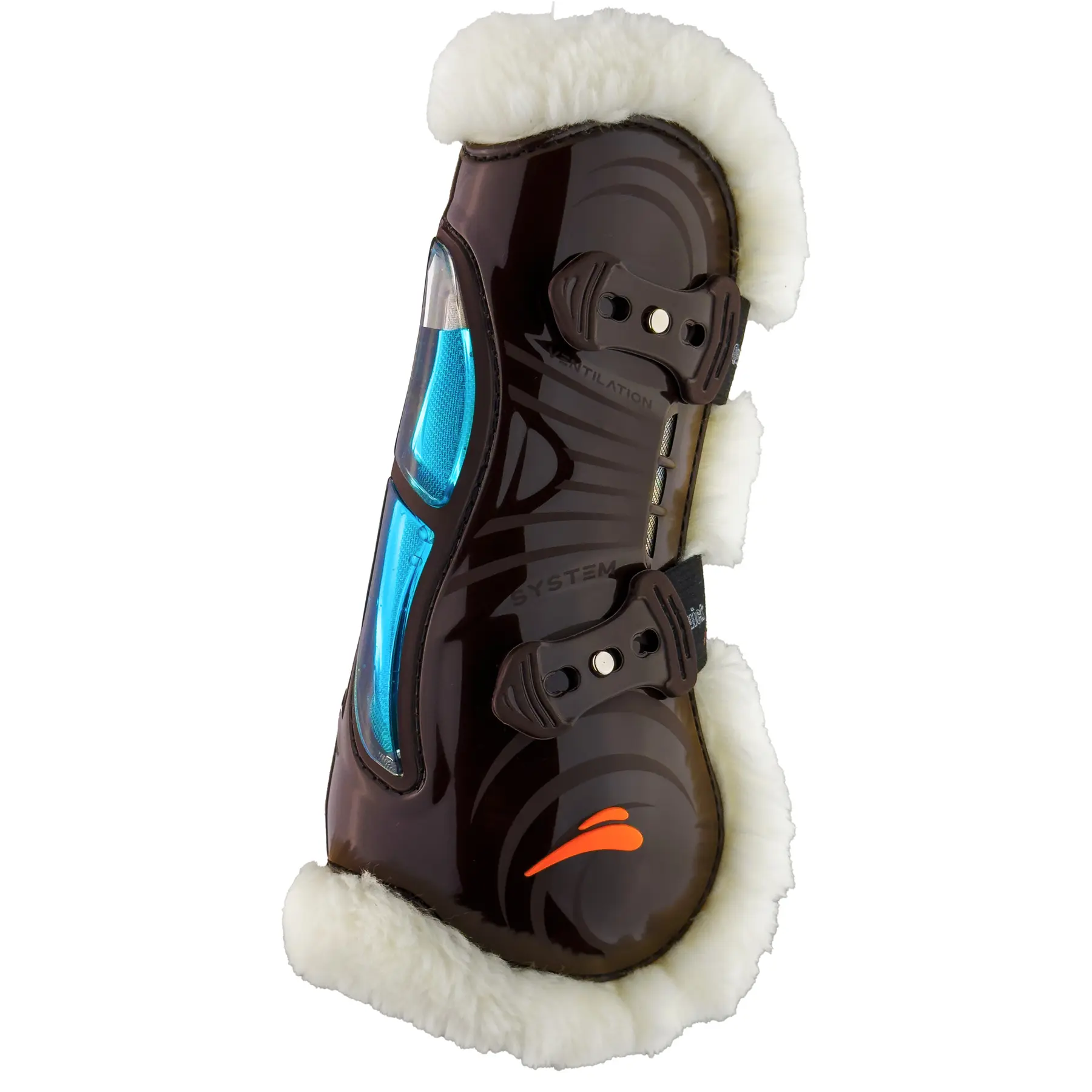 Open front horse boots with fur eQuick Airshock Fluffy