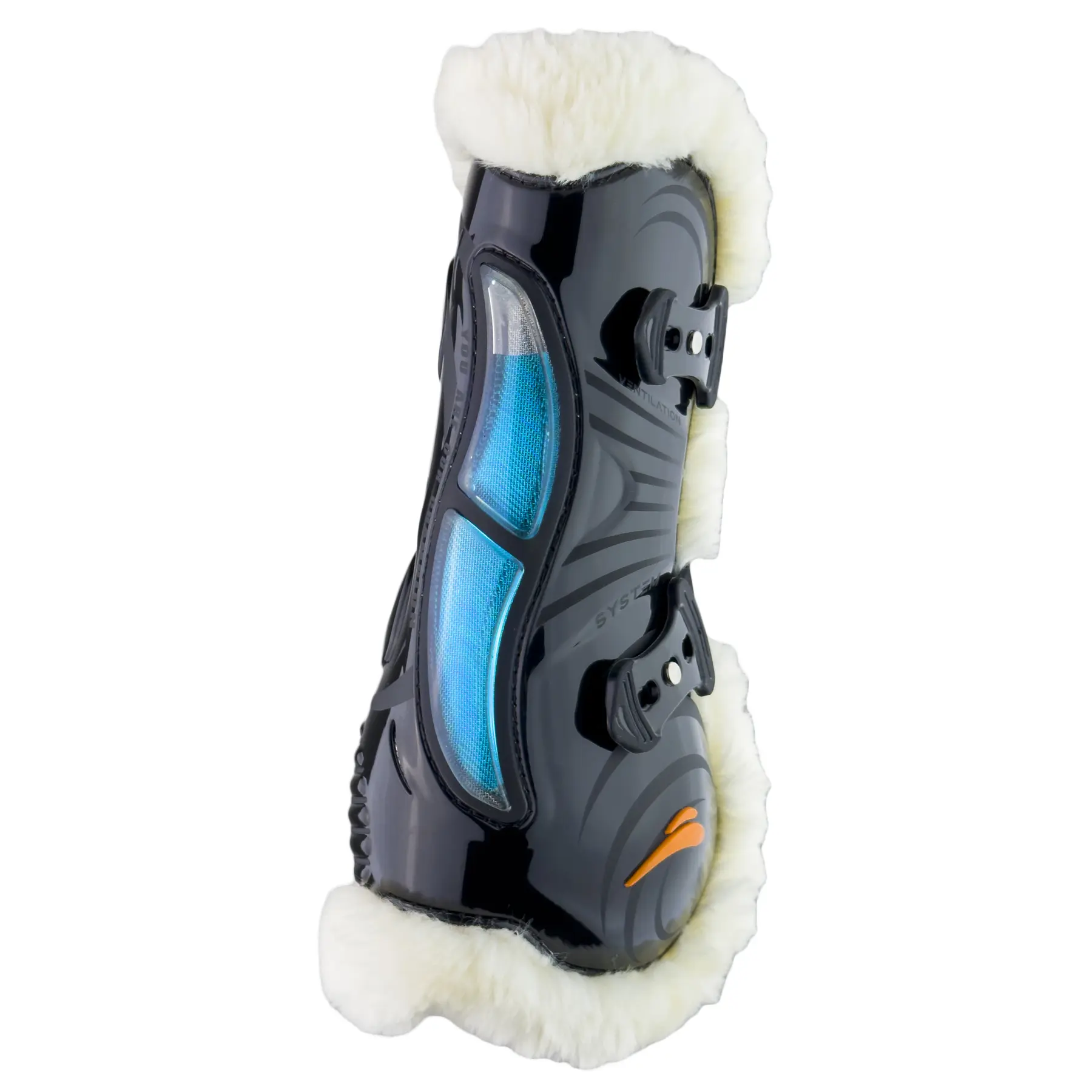 Open front horse boots with fur eQuick Airshock Fluffy