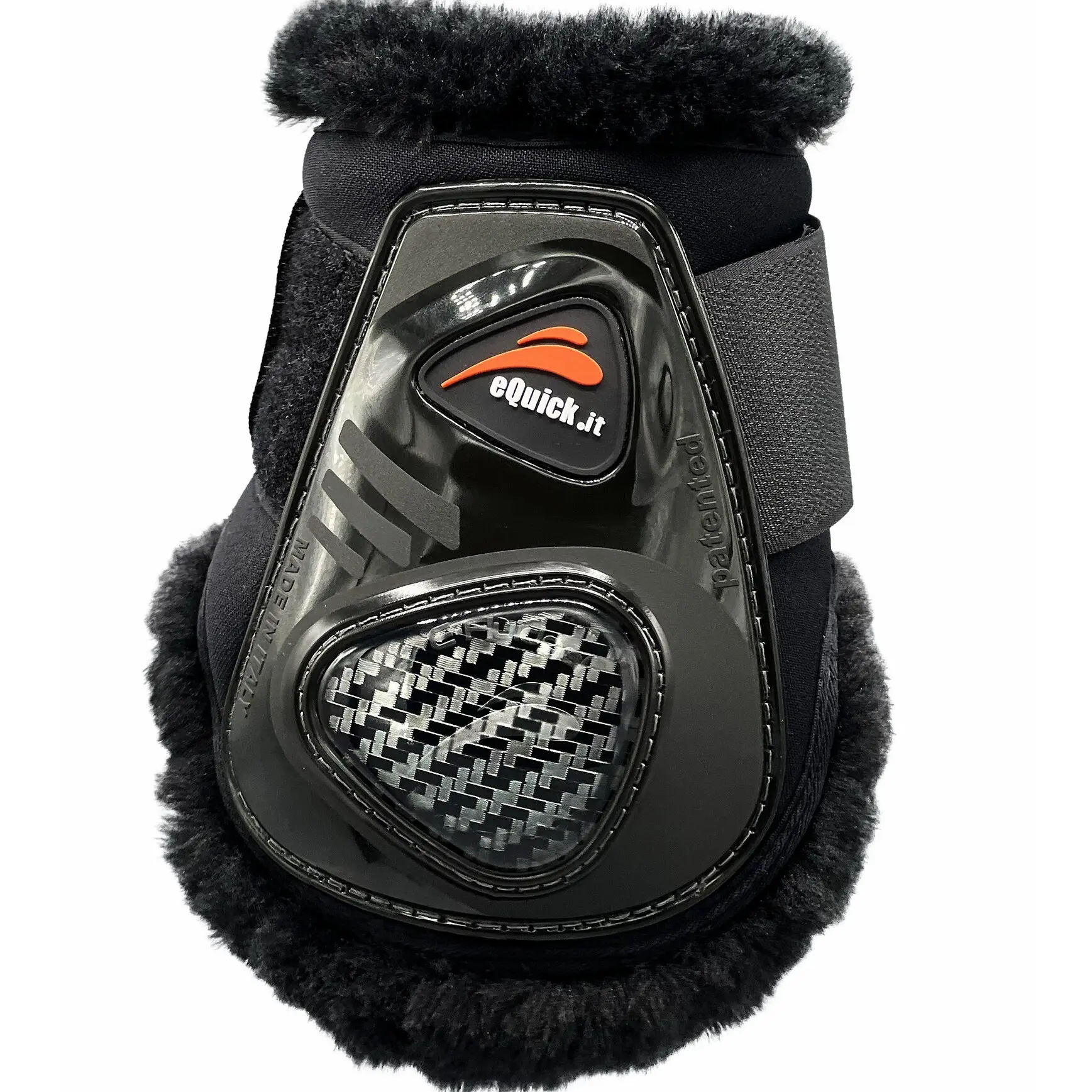 Fetlock Protectors with fur eQuick eCarbon Velcro Fluffy