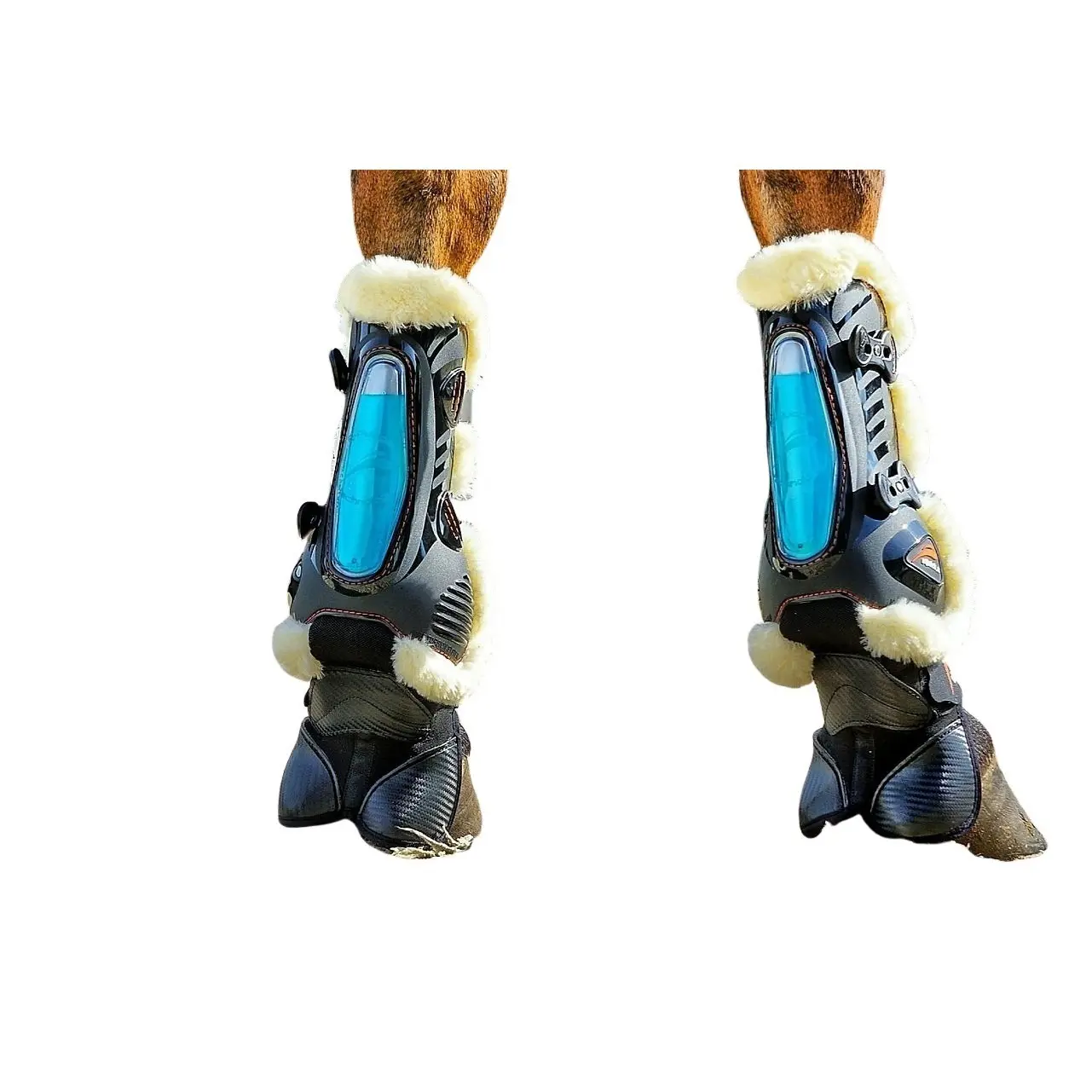 Front tendon boots for horses eQuick eShock overreach fluffy