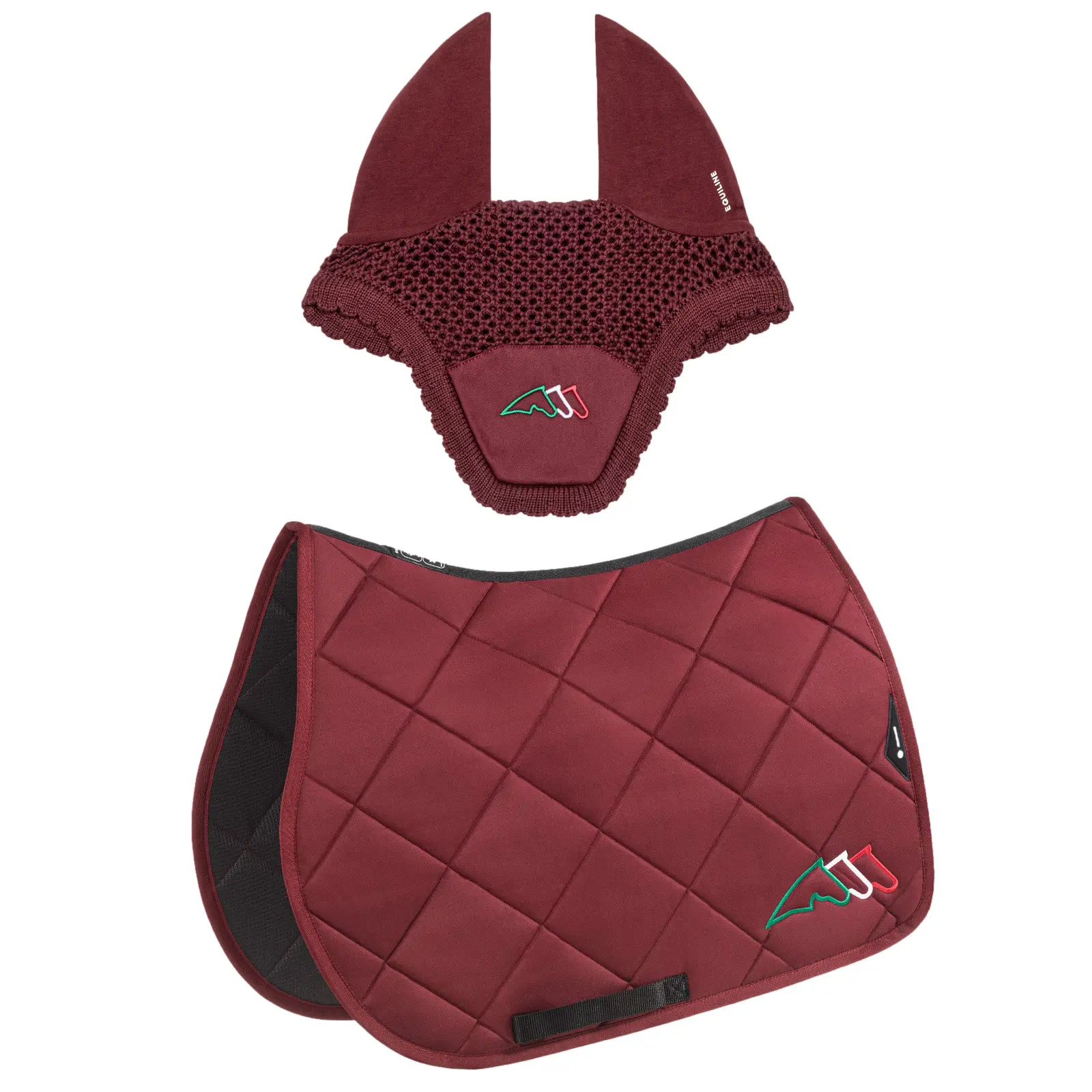 Horse Saddle Set and Bonnet Equiline Eqtricolore