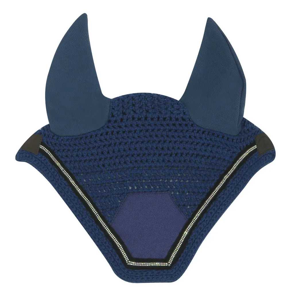 Equithème Bleu Bonnet Anti-Mouches Pour Cheval Domino