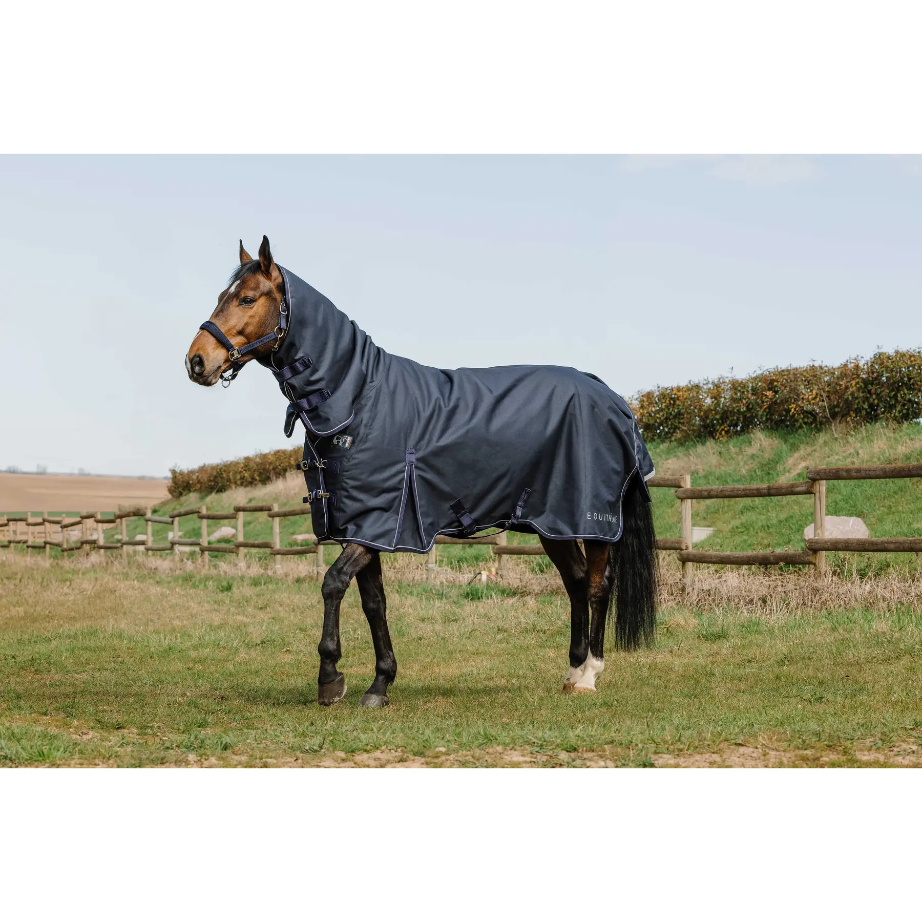 Coperta da paddock per cavalli Equithème Anatomic 1200D CMB 50 g