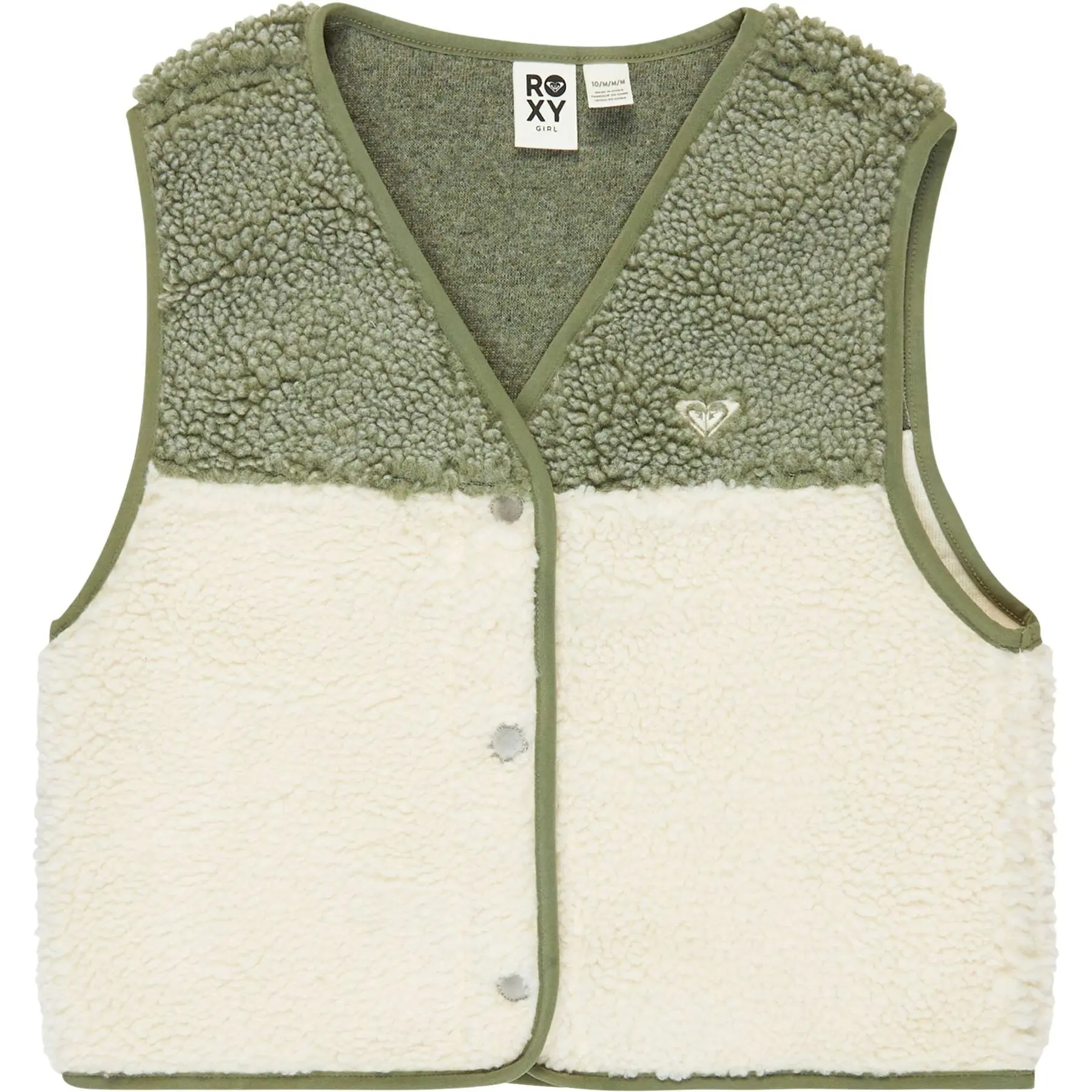 Veste sans manche en sherpa fille Roxy Iconic Color Block Veste sans manche en sherpa fille Roxy Iconic Color Block