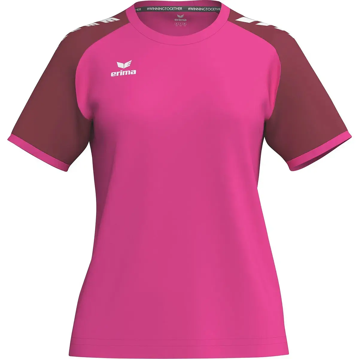 Erima Wings Shirt Korte Mouw Dames - Pink Glo / Bordeaux | Maat: 40