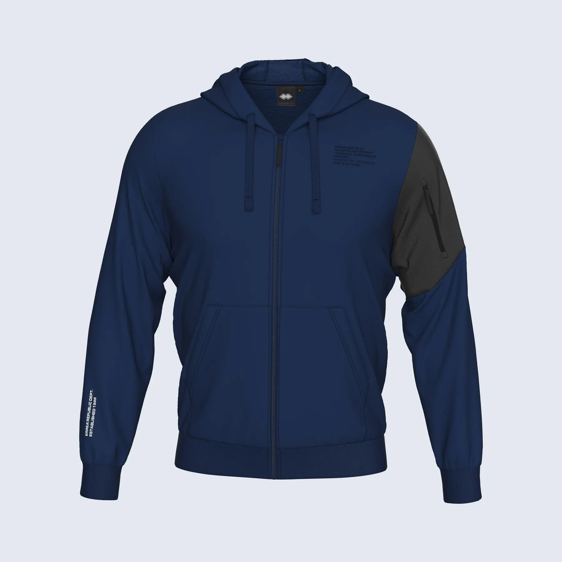 Fleece sweatshirt met capuchon en ritssluiting Errea No Logo