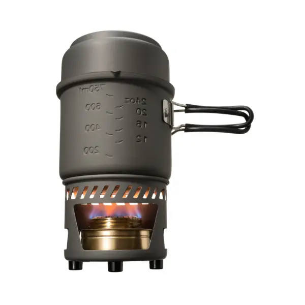 Juego de cocina de aluminio y hornillo de alcohol Esbit