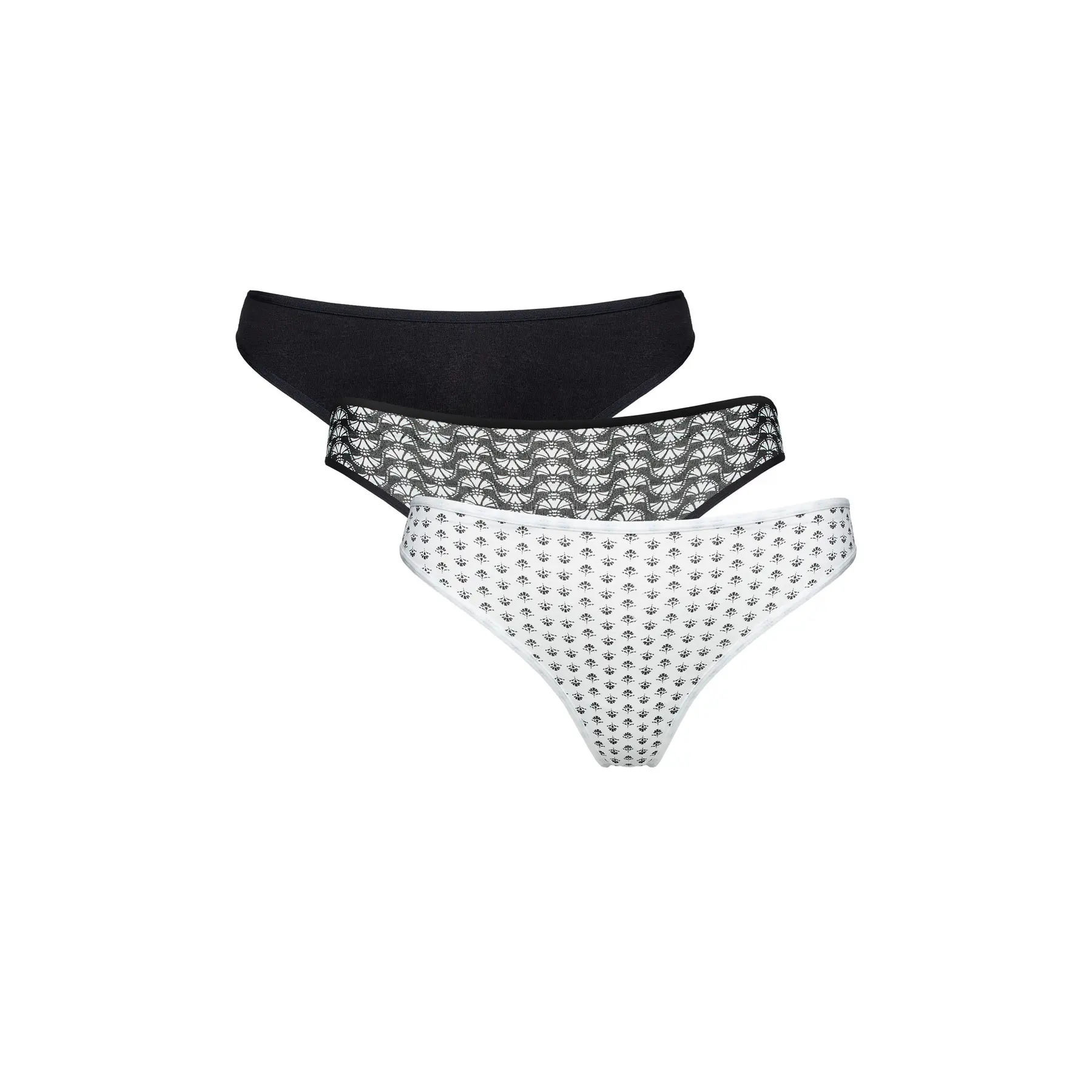 Esotiq Women's Blanc Tanga Mia-Mia (X3)
