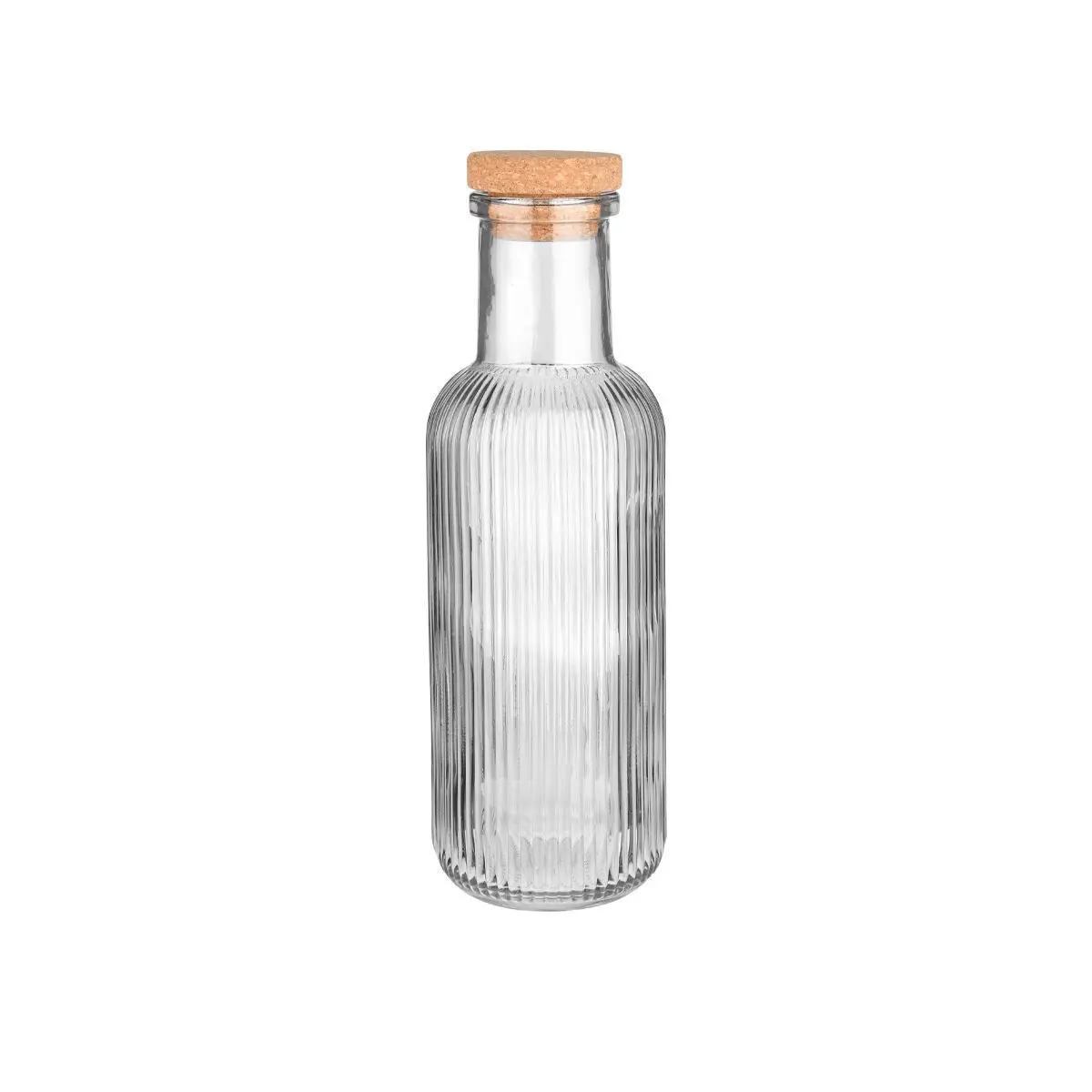 Glasflasche mit Relief und Korken Estia Home Art