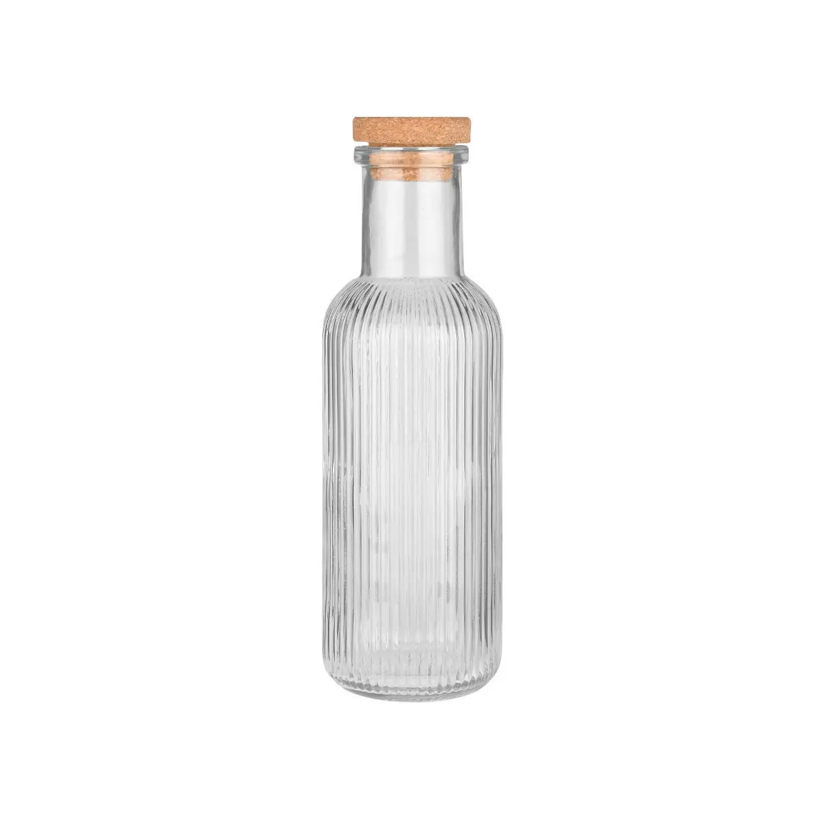 Glasflasche mit Relief und Korken Estia Home Art
