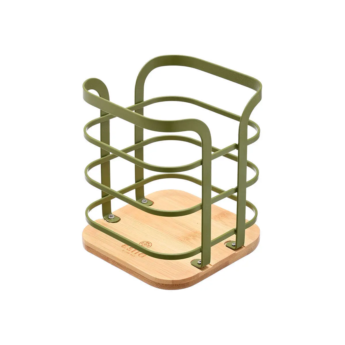 Support Ustensiles Metallisiert Estia Home Art Bamboo Essentials
